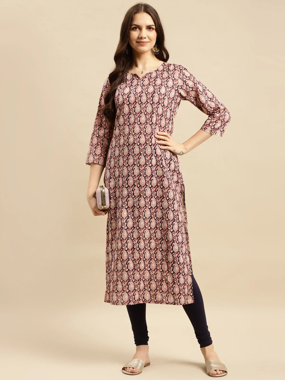 Buy కాటన్ సాలిడ్ ఫుల్ లెంగ్త్ చురిదార్ లెగ్గింగ్-నేవీ బ్లూ