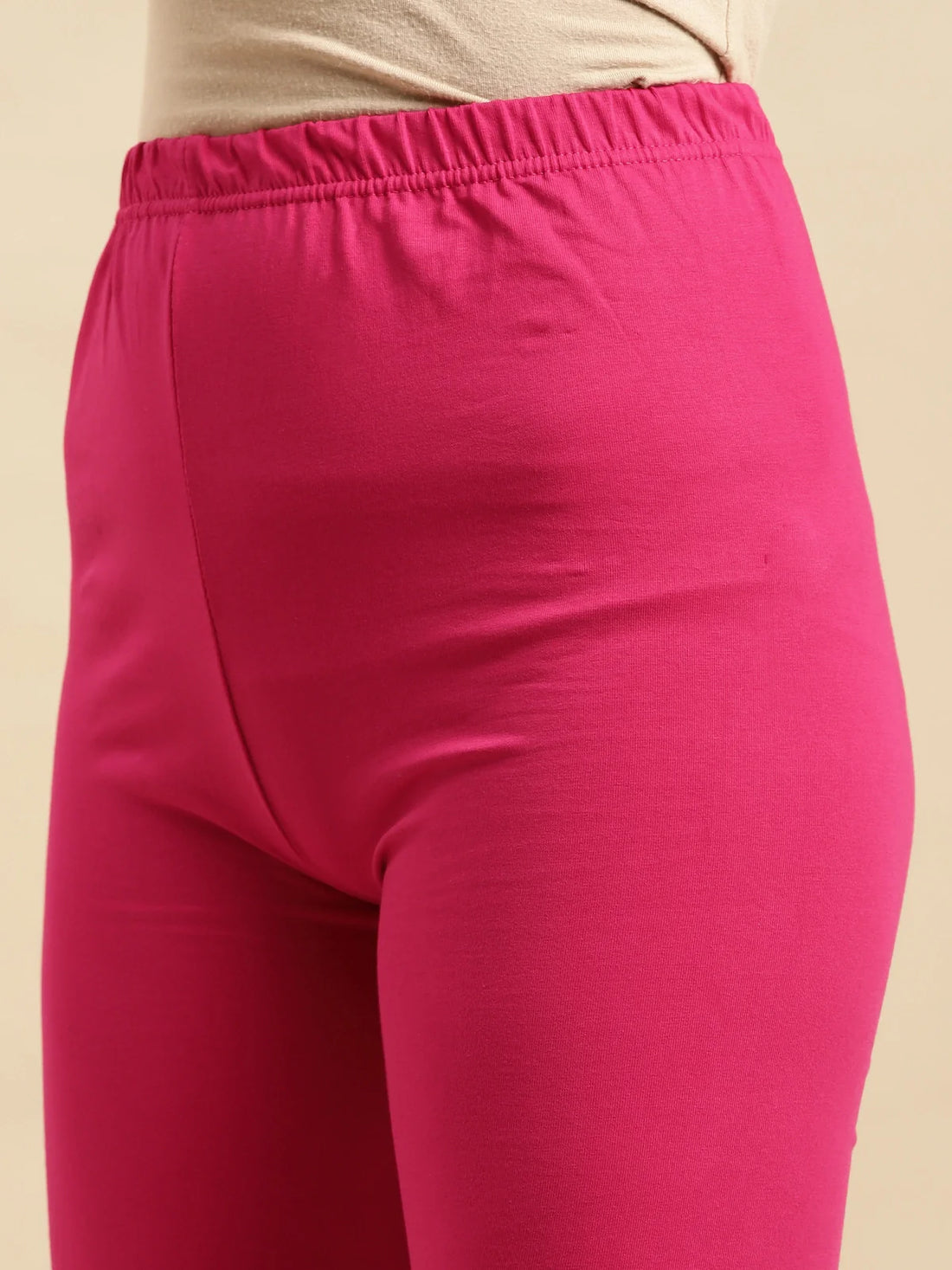 Buy Cotton Solid Full Length Churidars (Pack of 2)-White & Pink