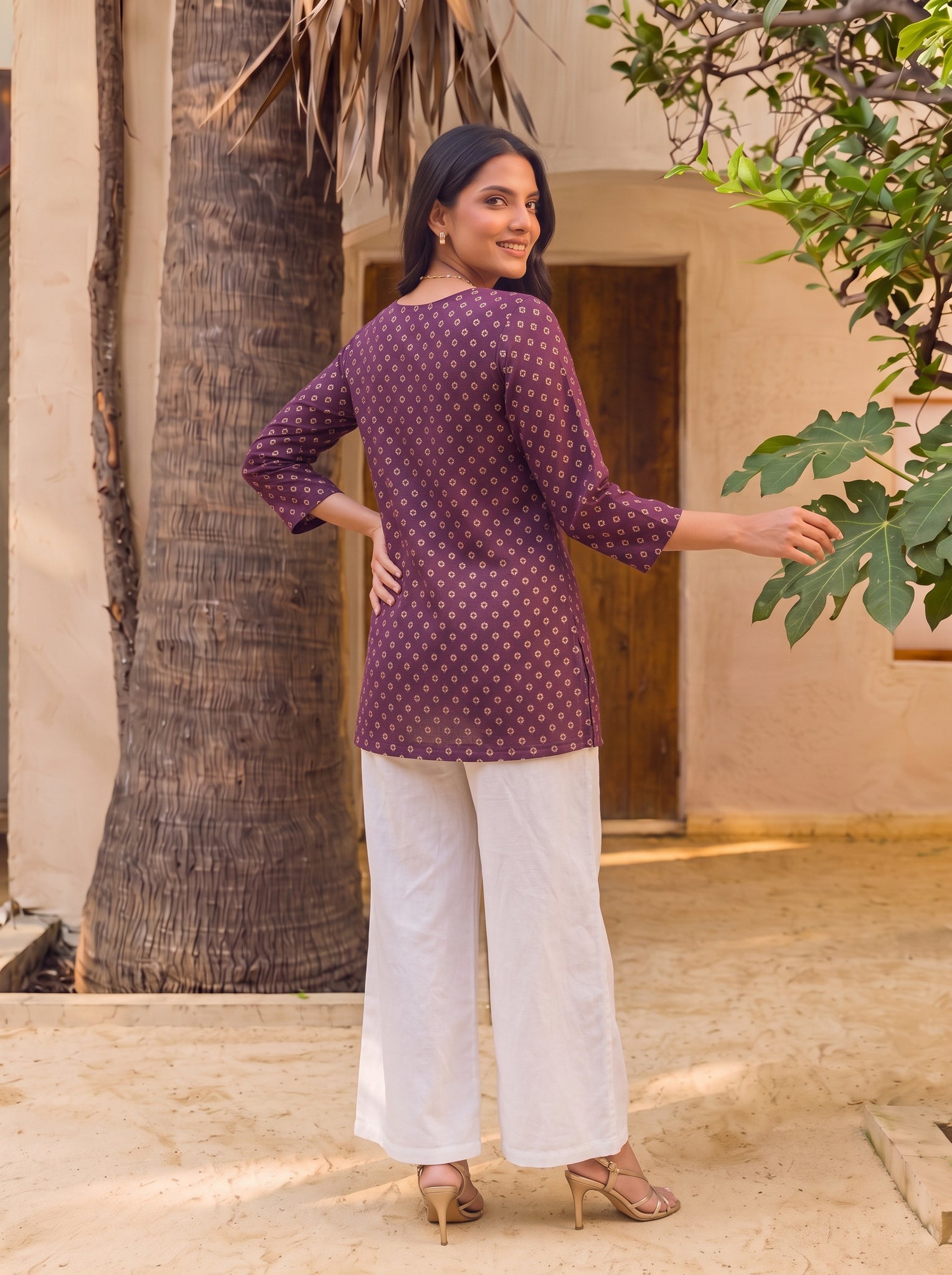 Rayon Printed Straight Short Length Short Kurta