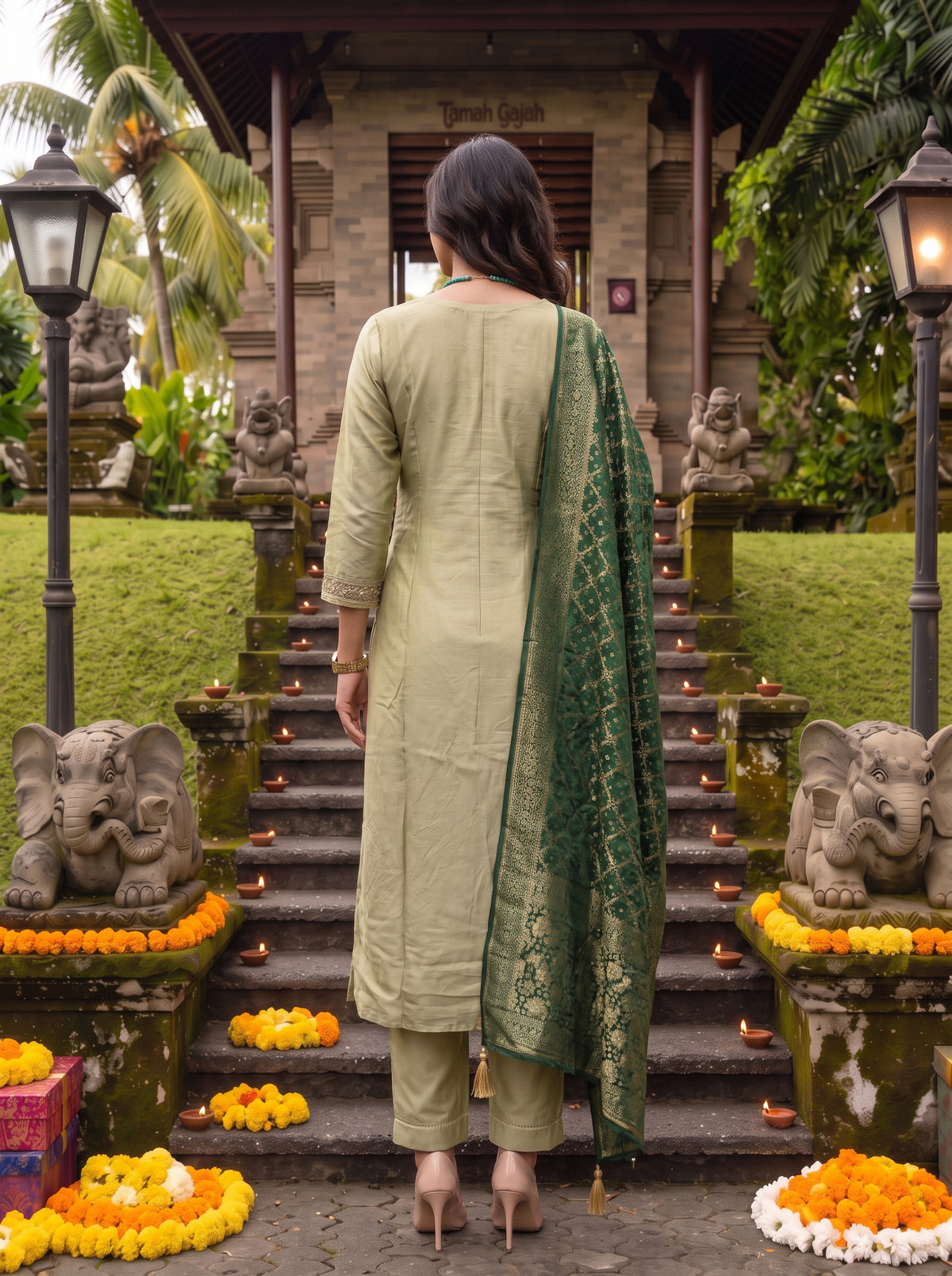 Rayon Embroidered Straight Calf Length Kurta With Pant and Dupatta