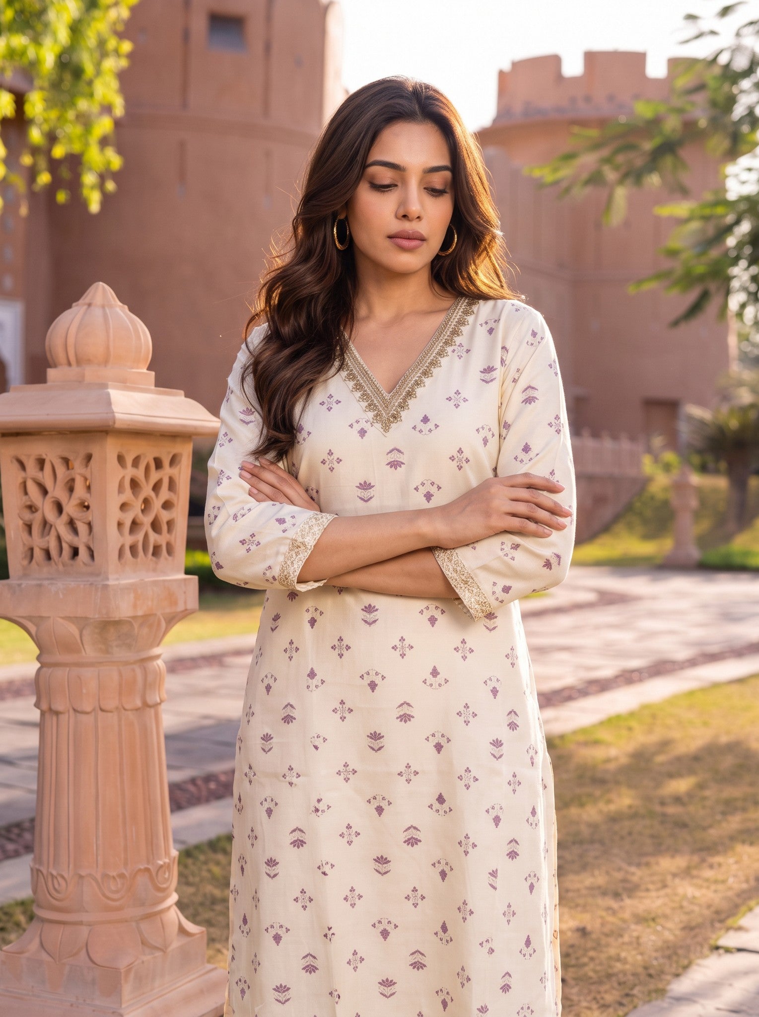 Rayon Embroidered Straight Calf Length Kurta