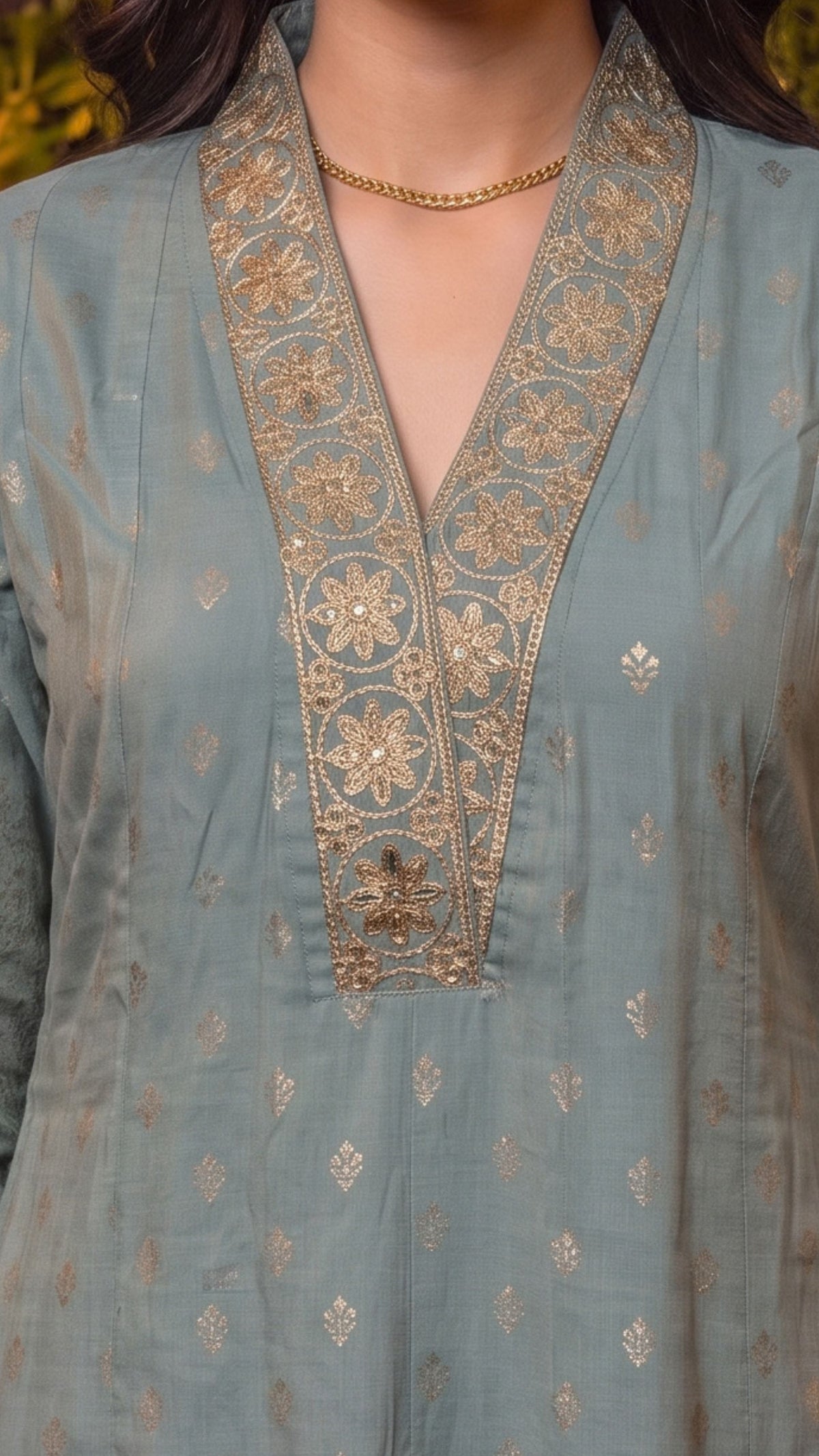 Viscose Embroidered Flared Calf Length Kurta