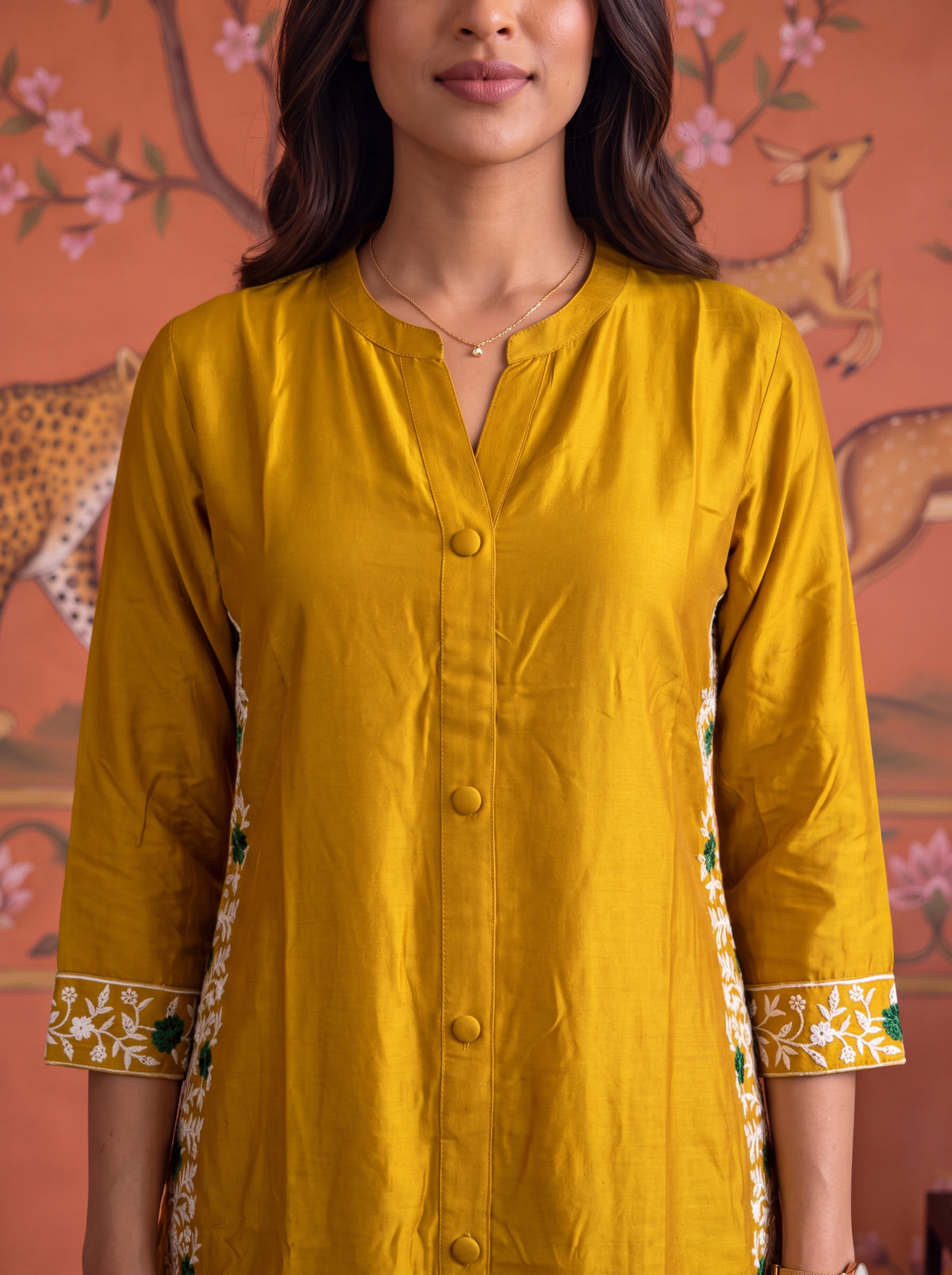 Viscose Embroidered Straight Calf Length Kurta With Pant and Dupatta