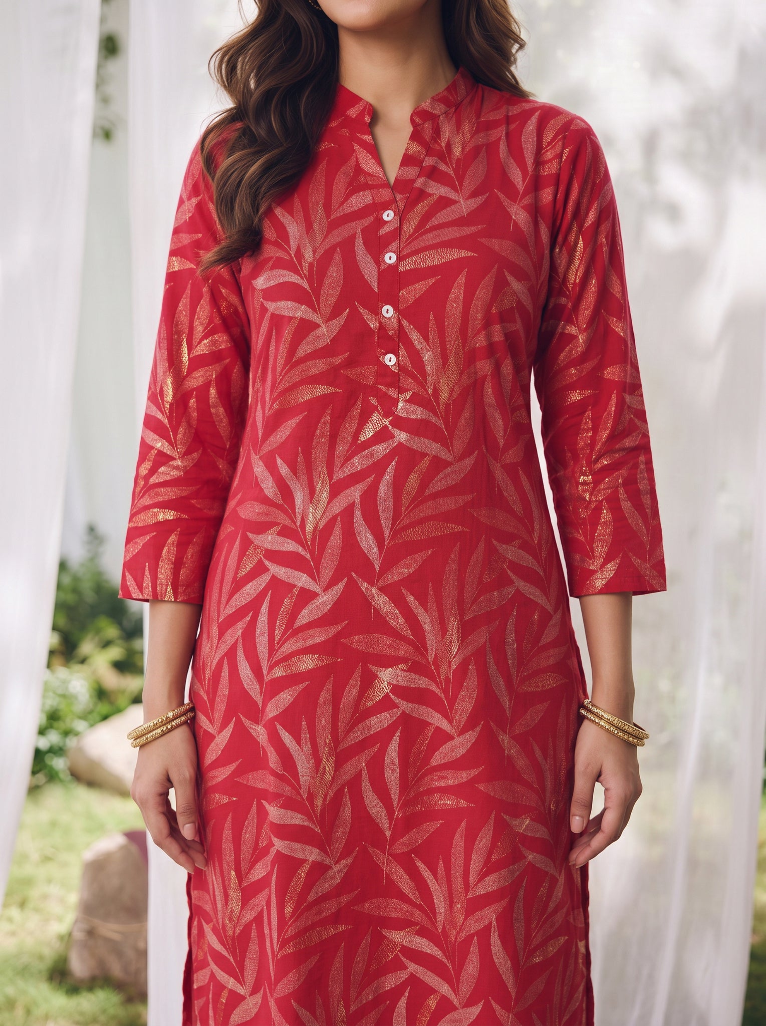 Rayon Printed Straight Calf Length Kurta