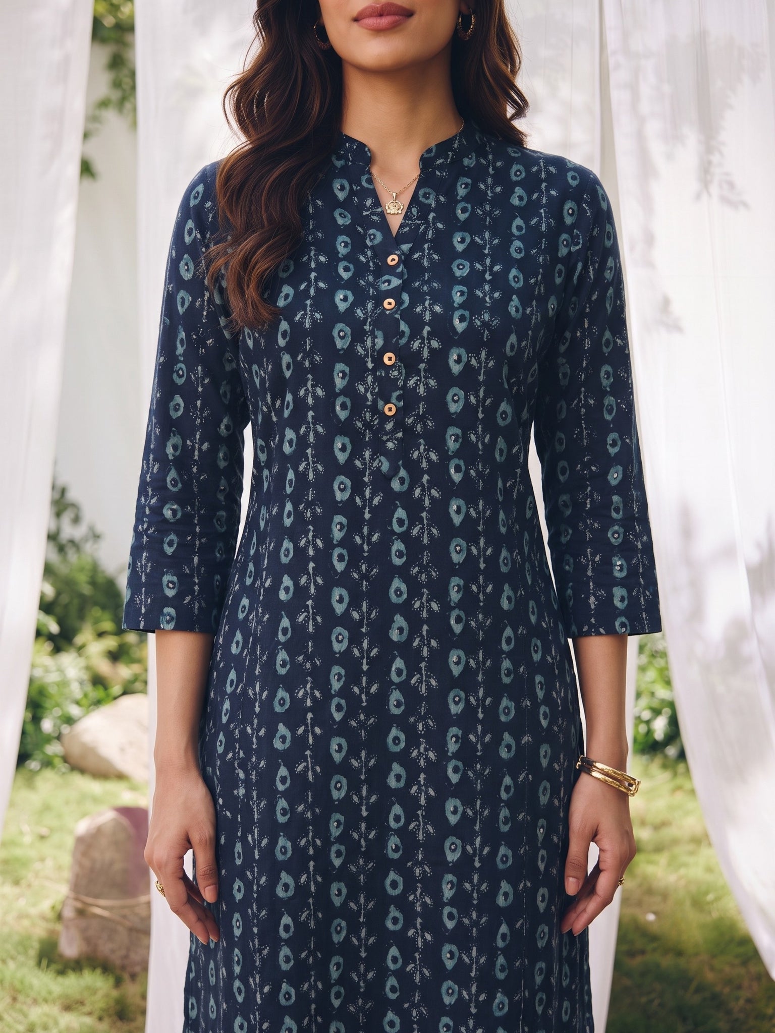 Rayon Printed Straight Calf Length Kurta