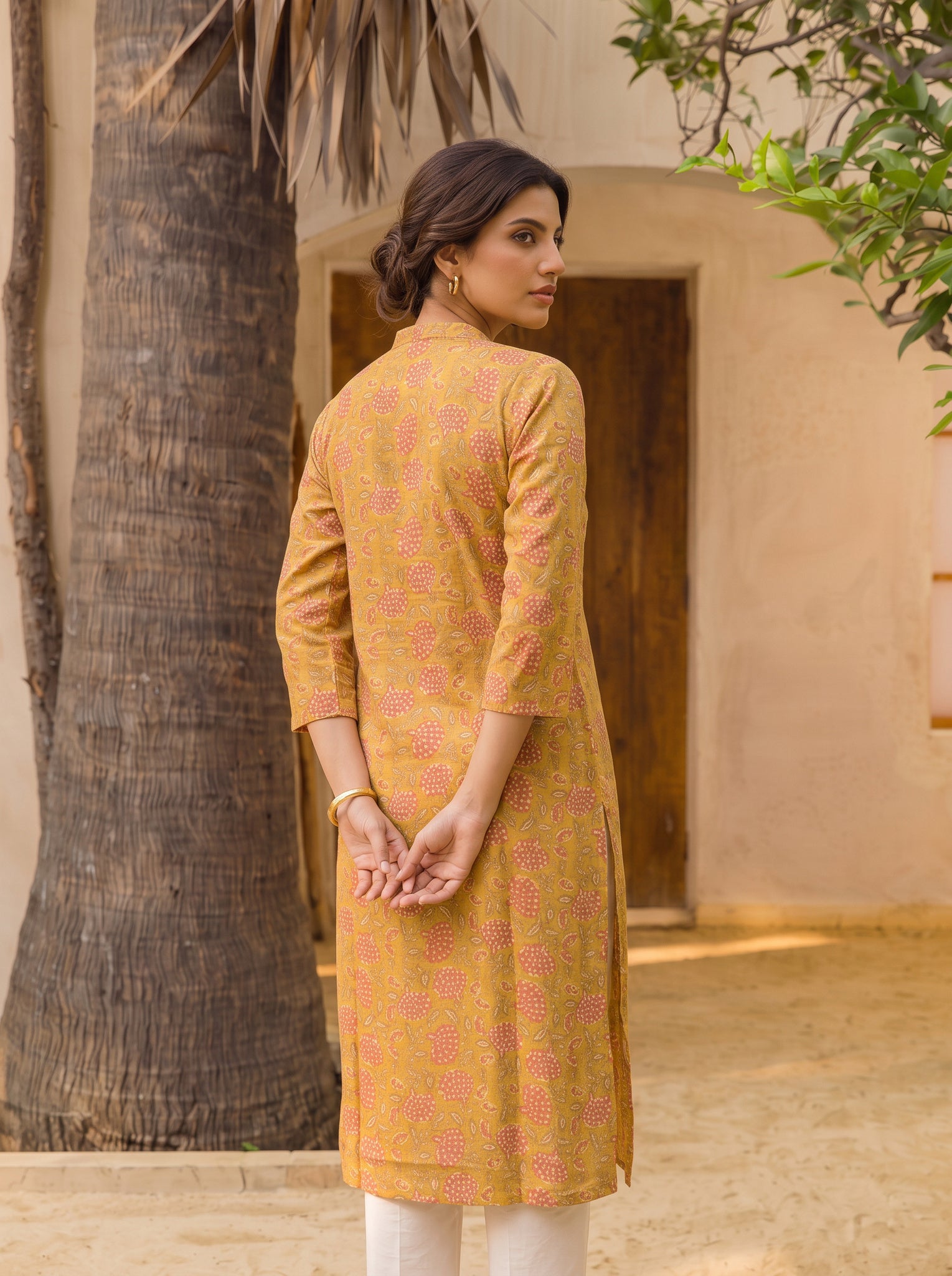 Cotton Printed Straight Calf Length Kurta