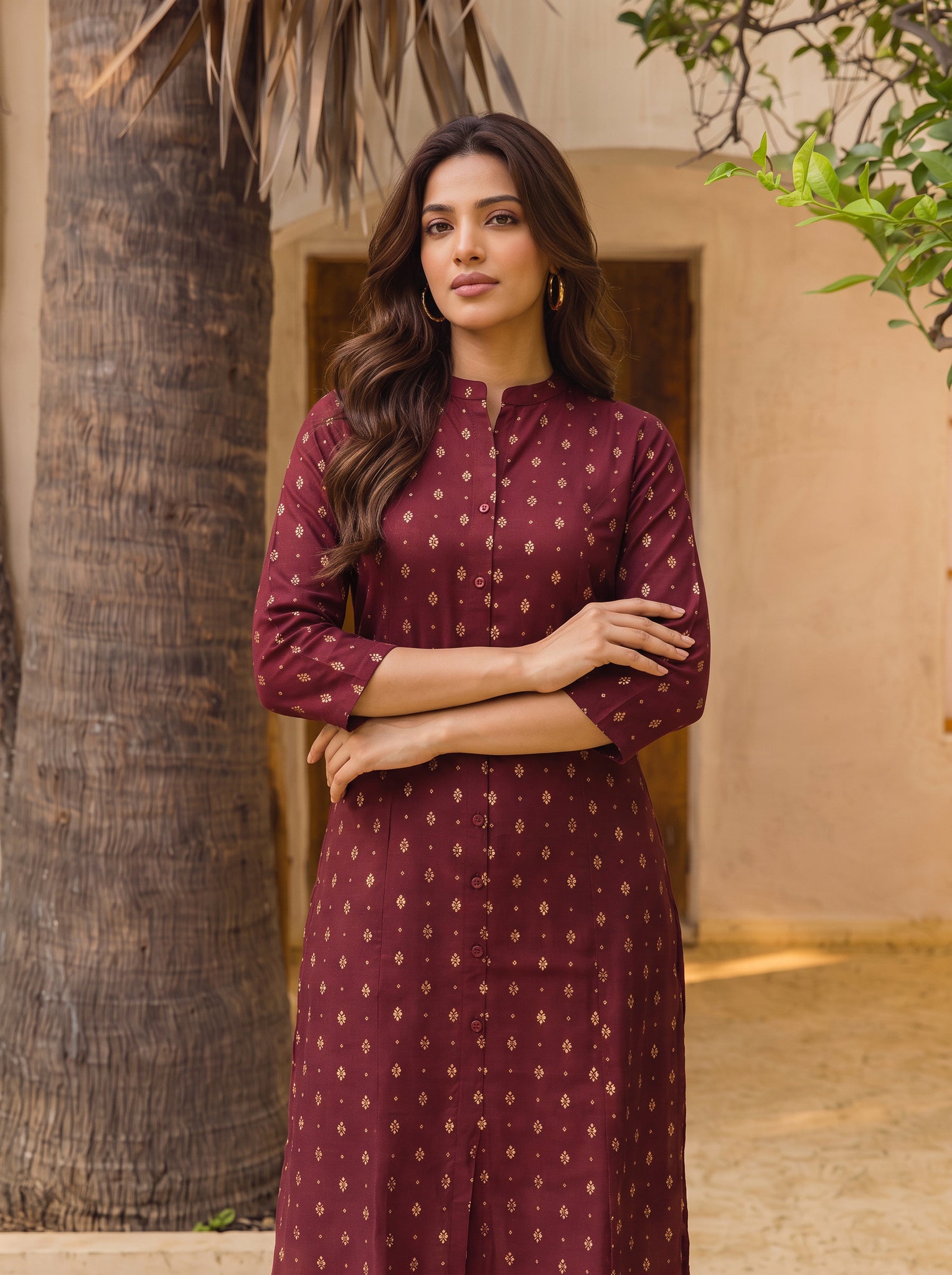 Rayon Printed Straight Calf Length Kurta