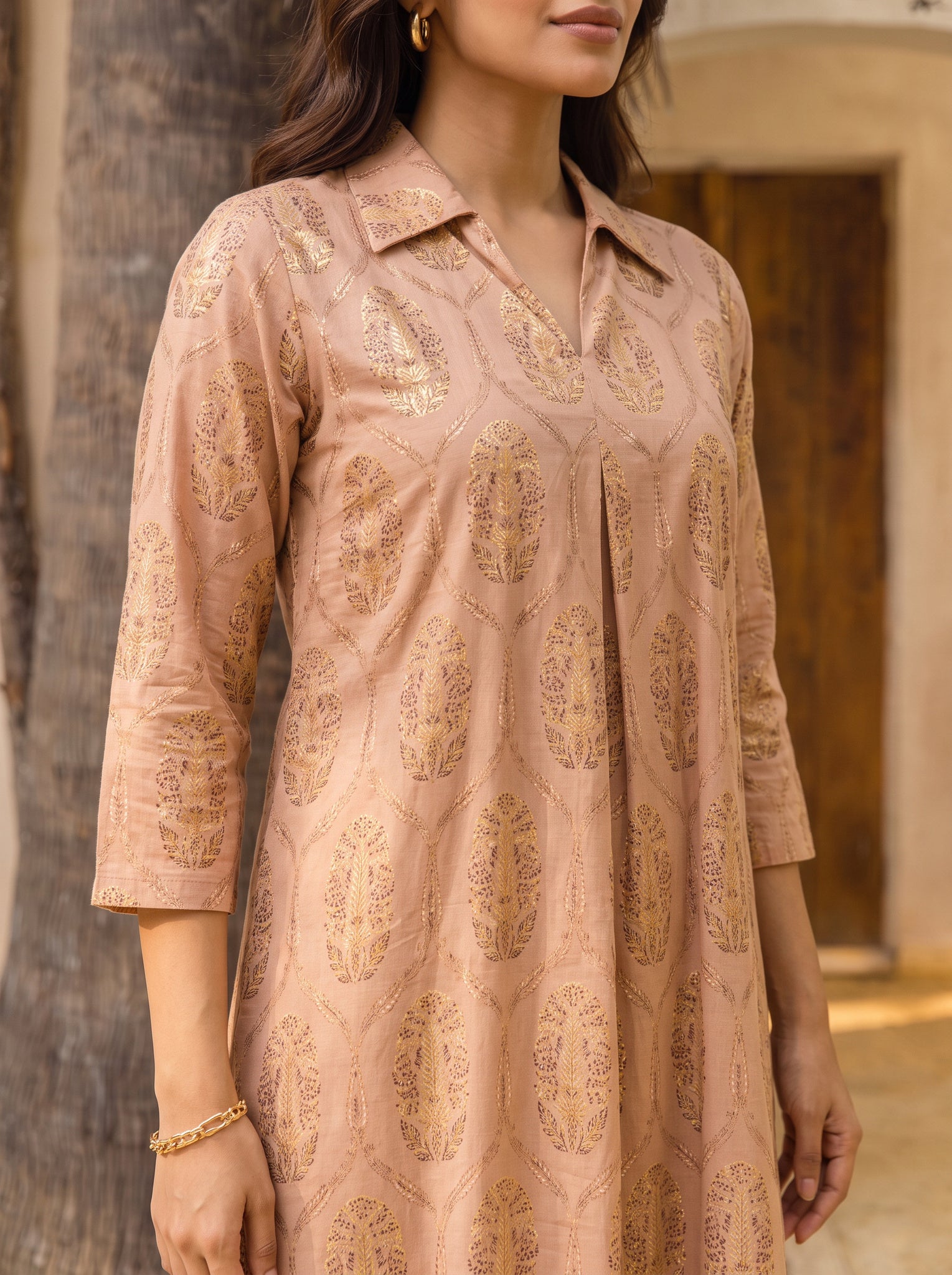 Rayon Printed Straight Calf Length Kurta