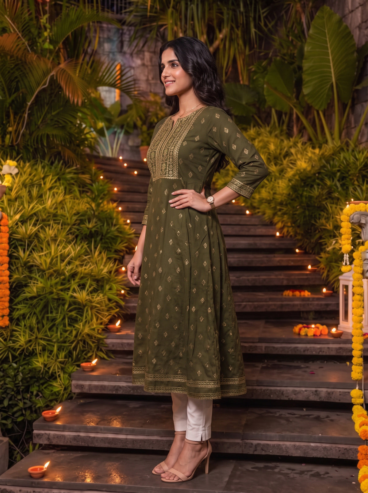 Rayon Embroidered Straight Calf Length Kurta