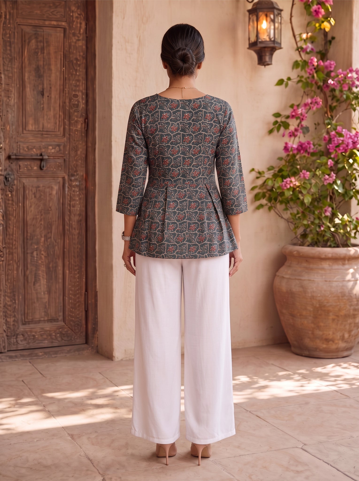 Cotton Printed Straight Short Length Short Kurta