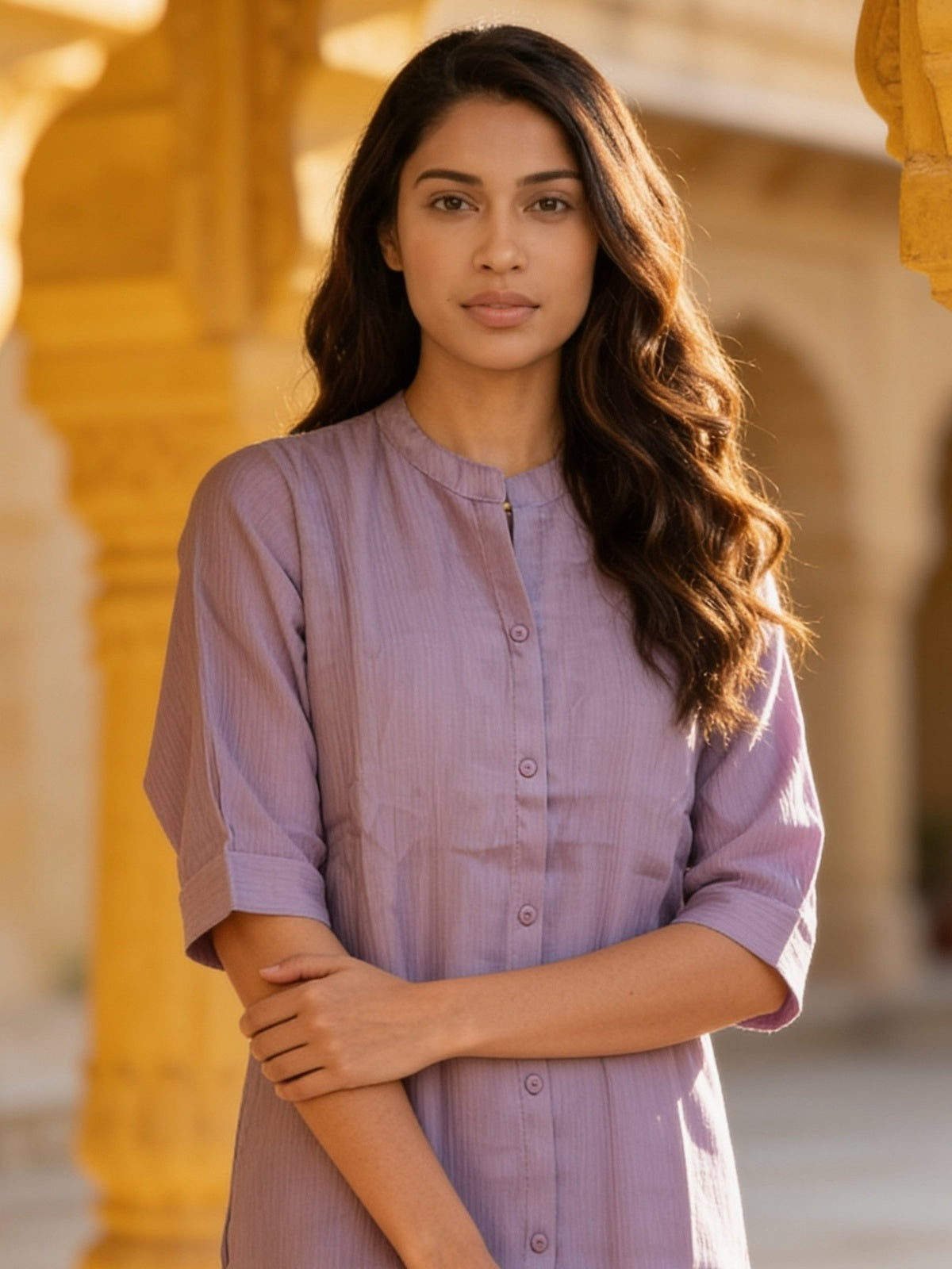 Viscose Embroidered A-Line Knee Length Kurta With Pant