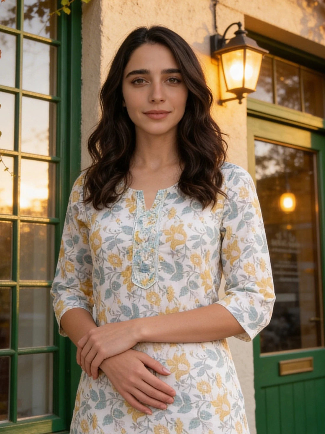 Buy Cotton Embroidered Straight Knee Length Kurta-Off-White