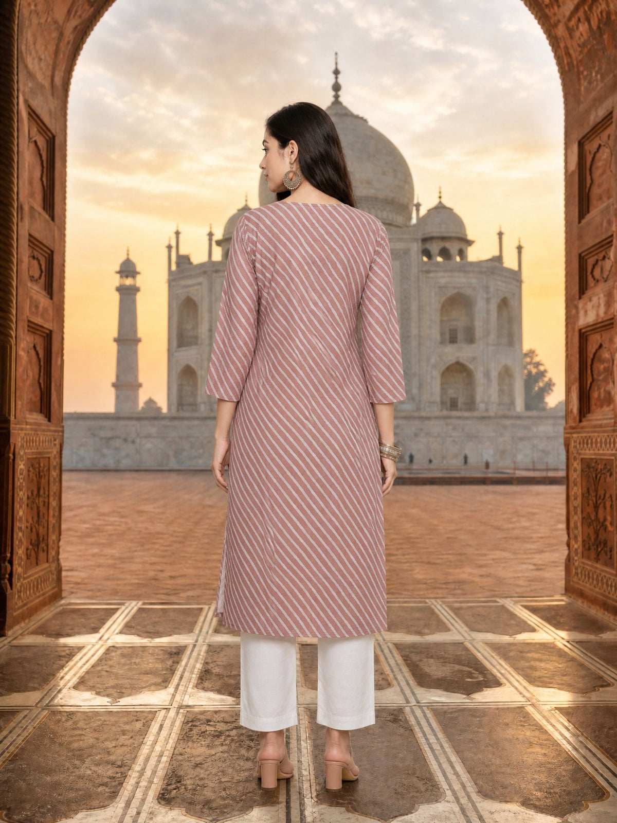 Cotton Embroidered Straight Calf Length Kurta