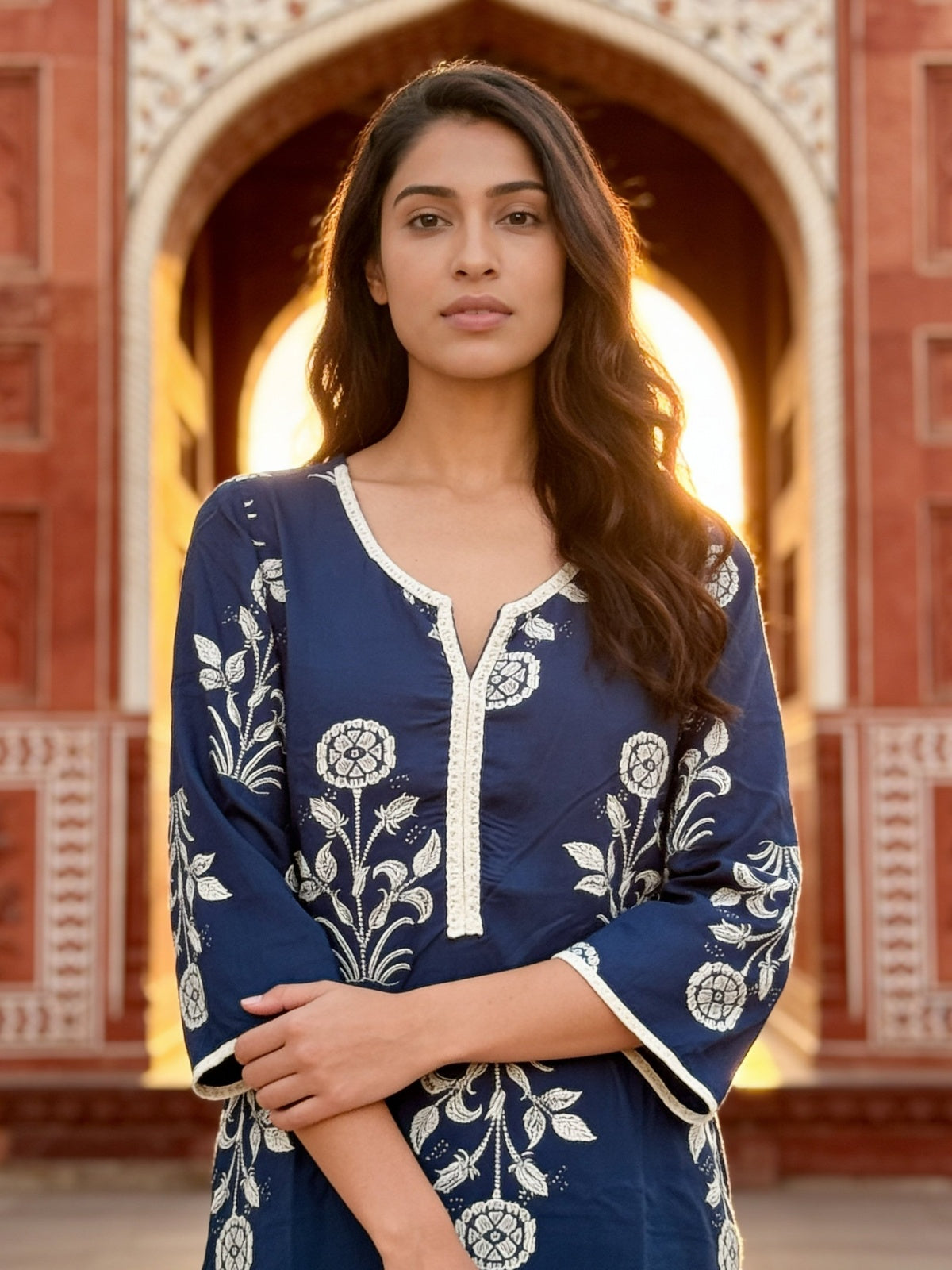 Rayon Printed Straight Knee Length Kurta