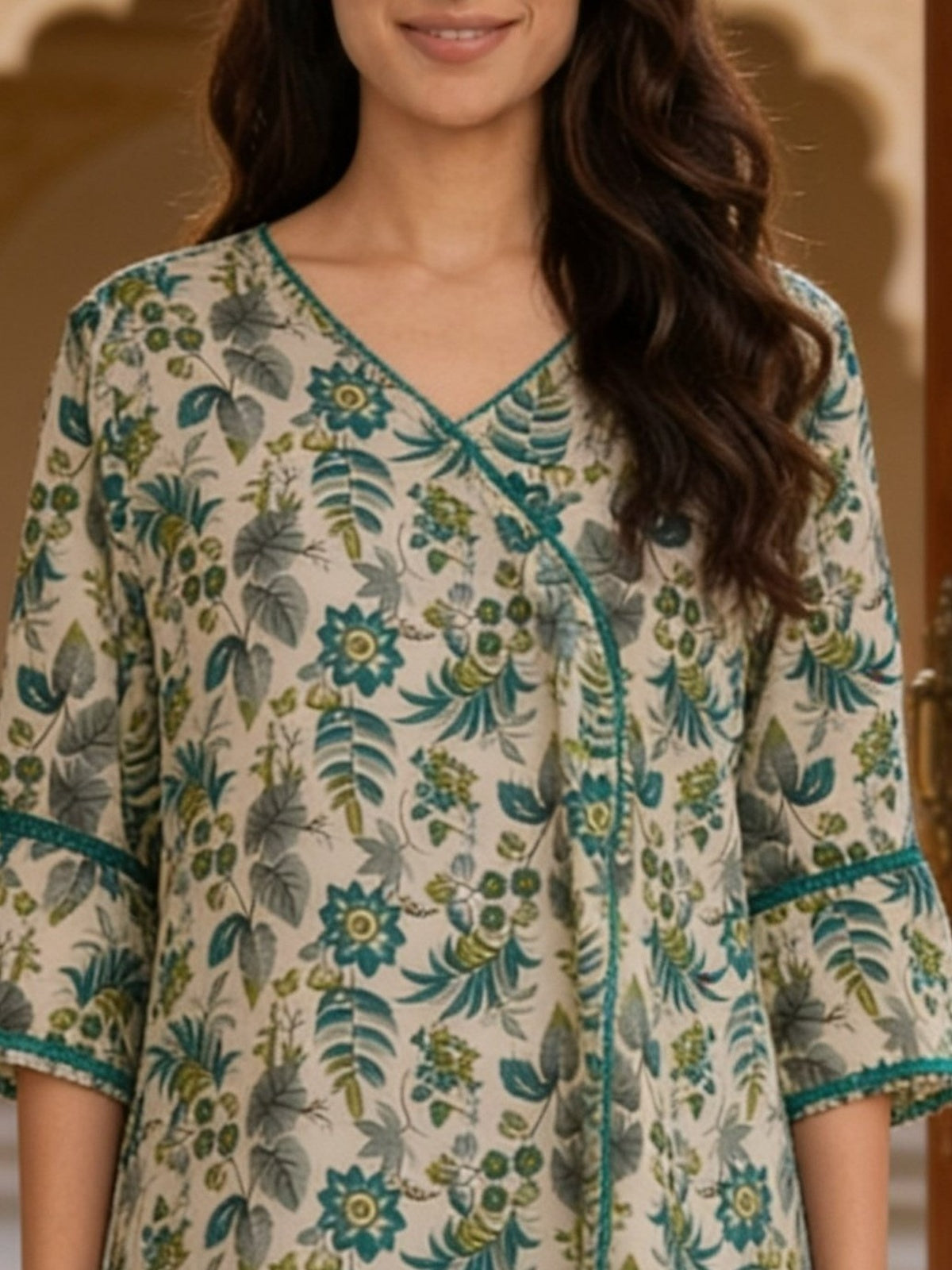 Printed Straight Calf Length Kurta With Pant and Dupatta