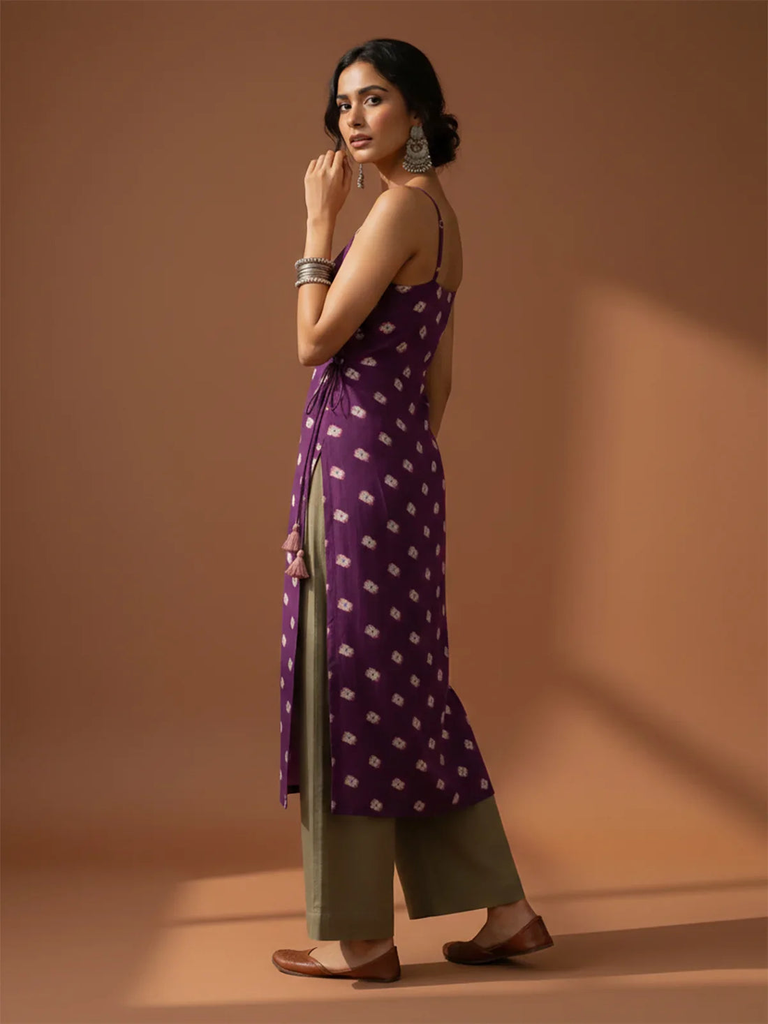 Buy Rayon Printed Straight Kurti-Purple