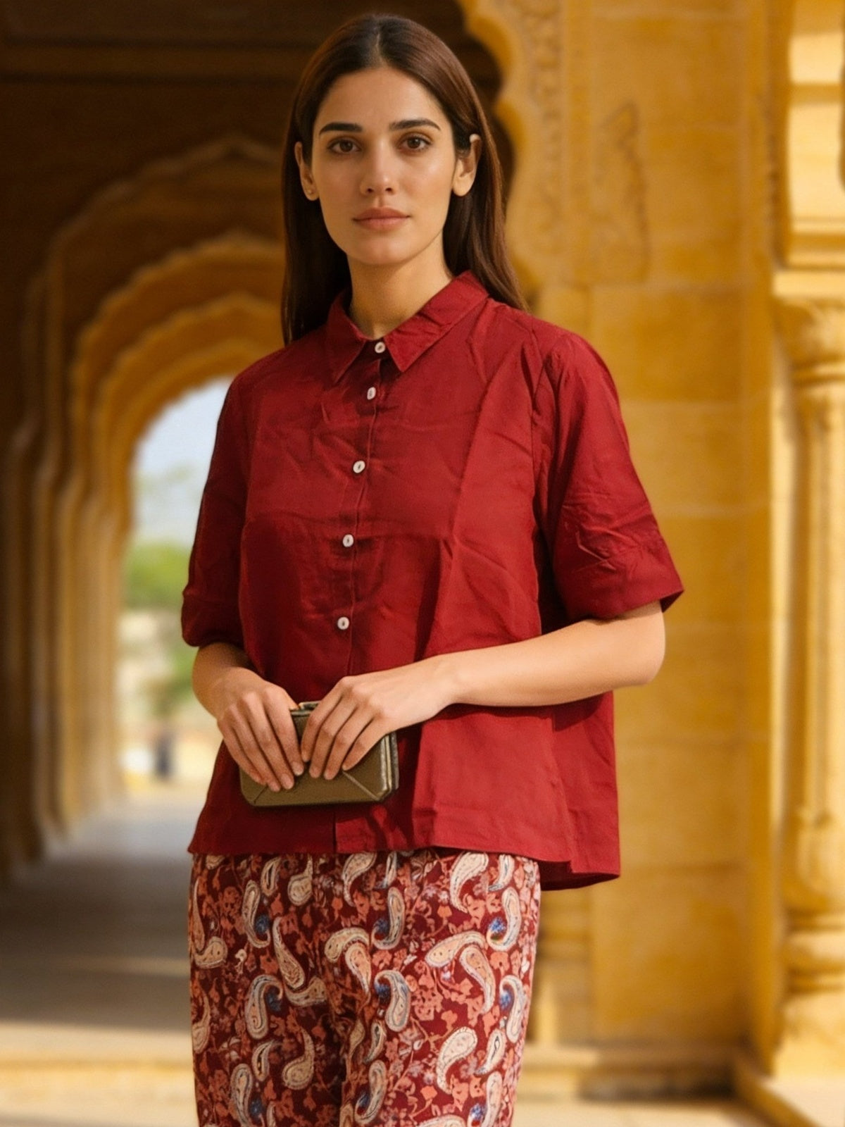 Rayon Solid A-Line Co-Ord Set