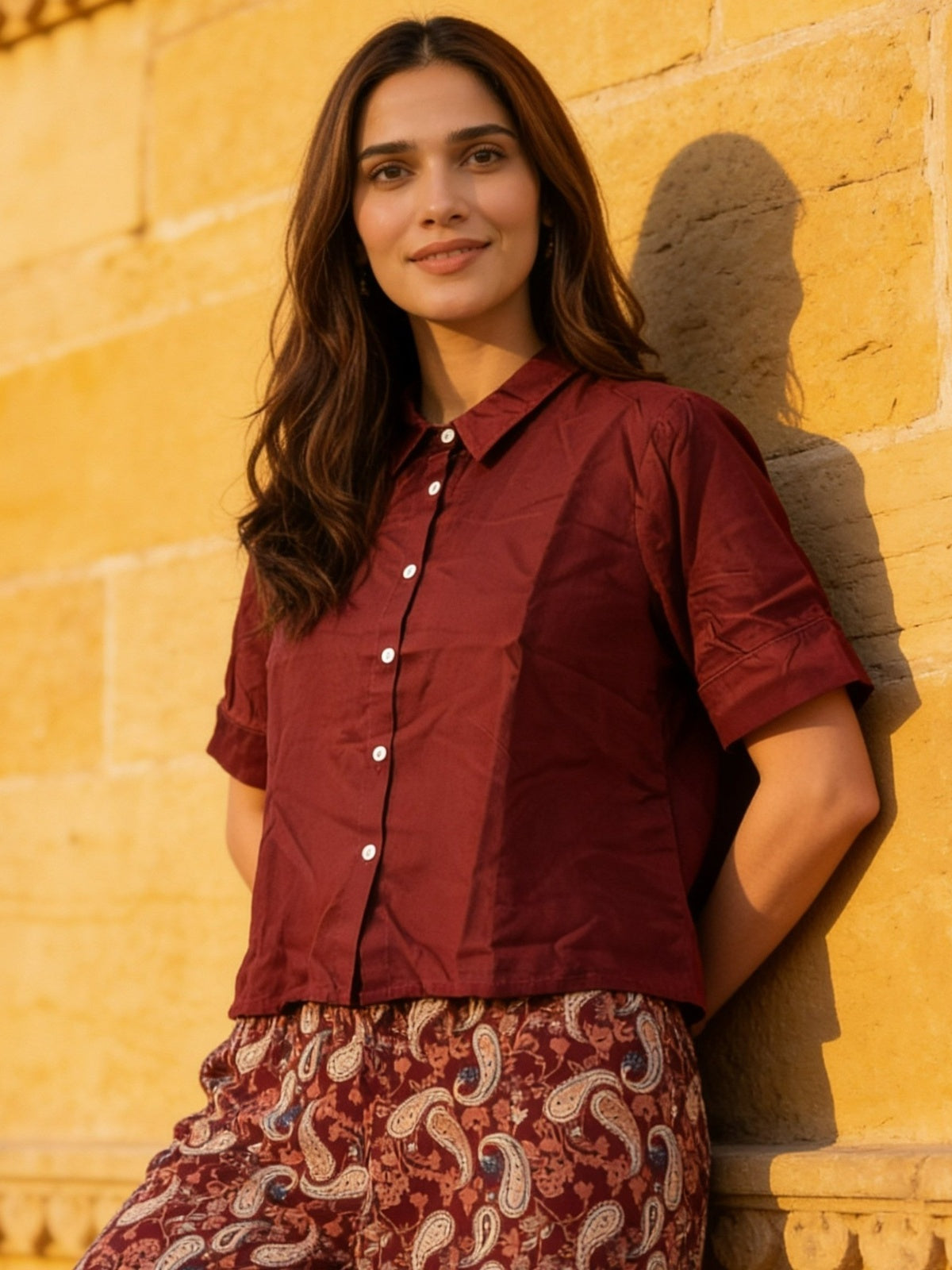Rayon Solid A-Line Co-Ord Set
