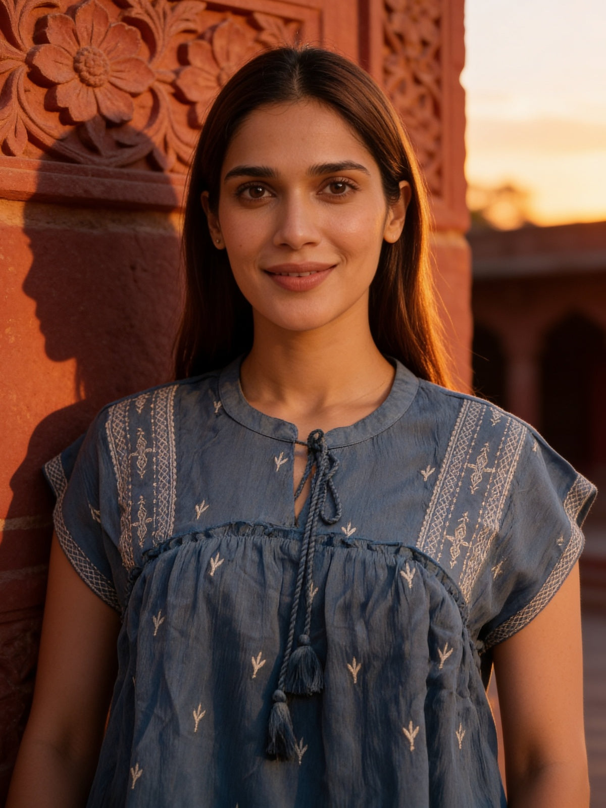 Rayon Embroidered A-Line Short Length Short Kurta