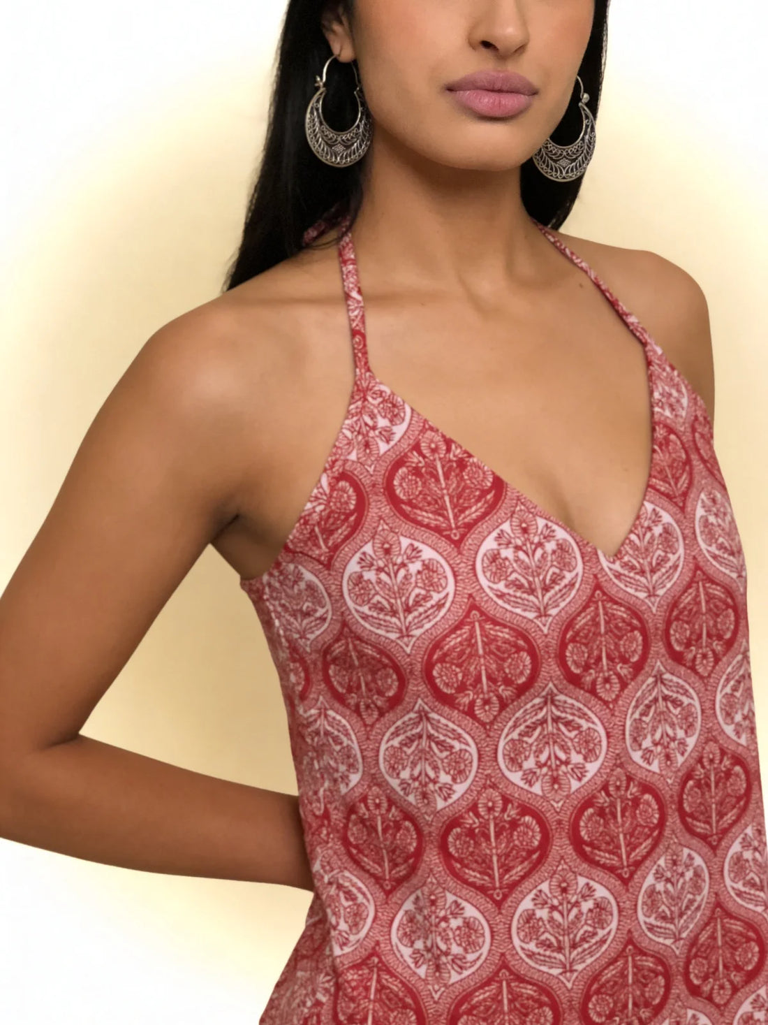 Buy Cotton Printed Straight Tunic-Red