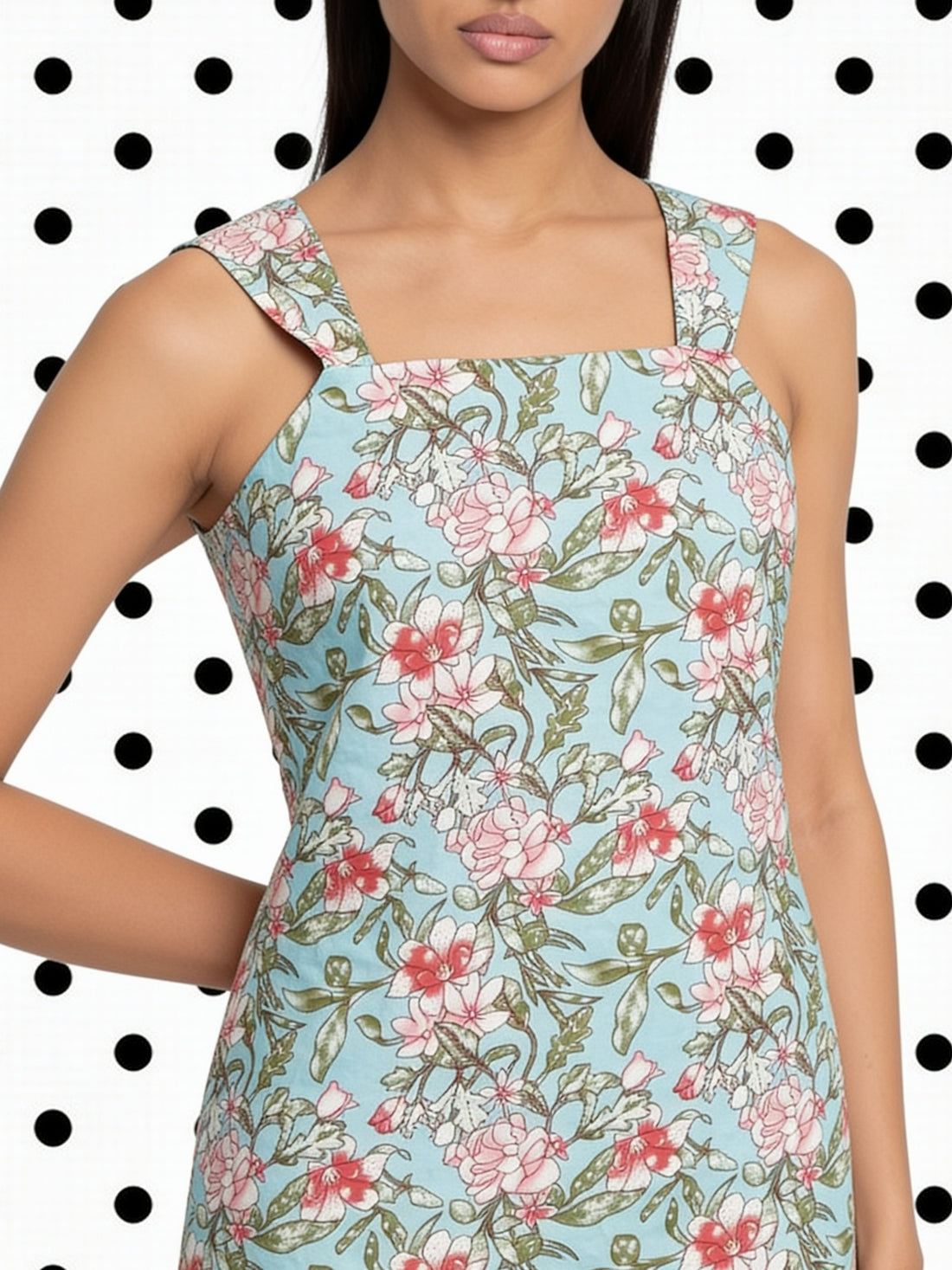 Buy Cotton Printed Straight Tunic-Light Blue