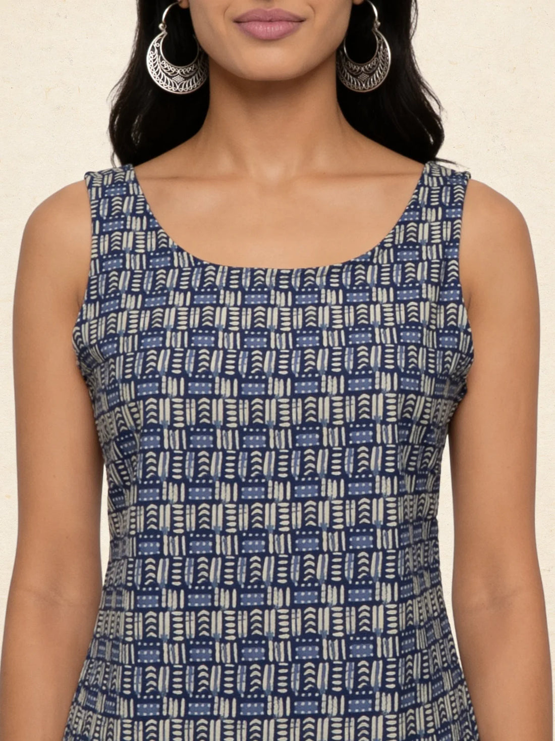 Buy Cotton Printed Straight Tunic-Blue
