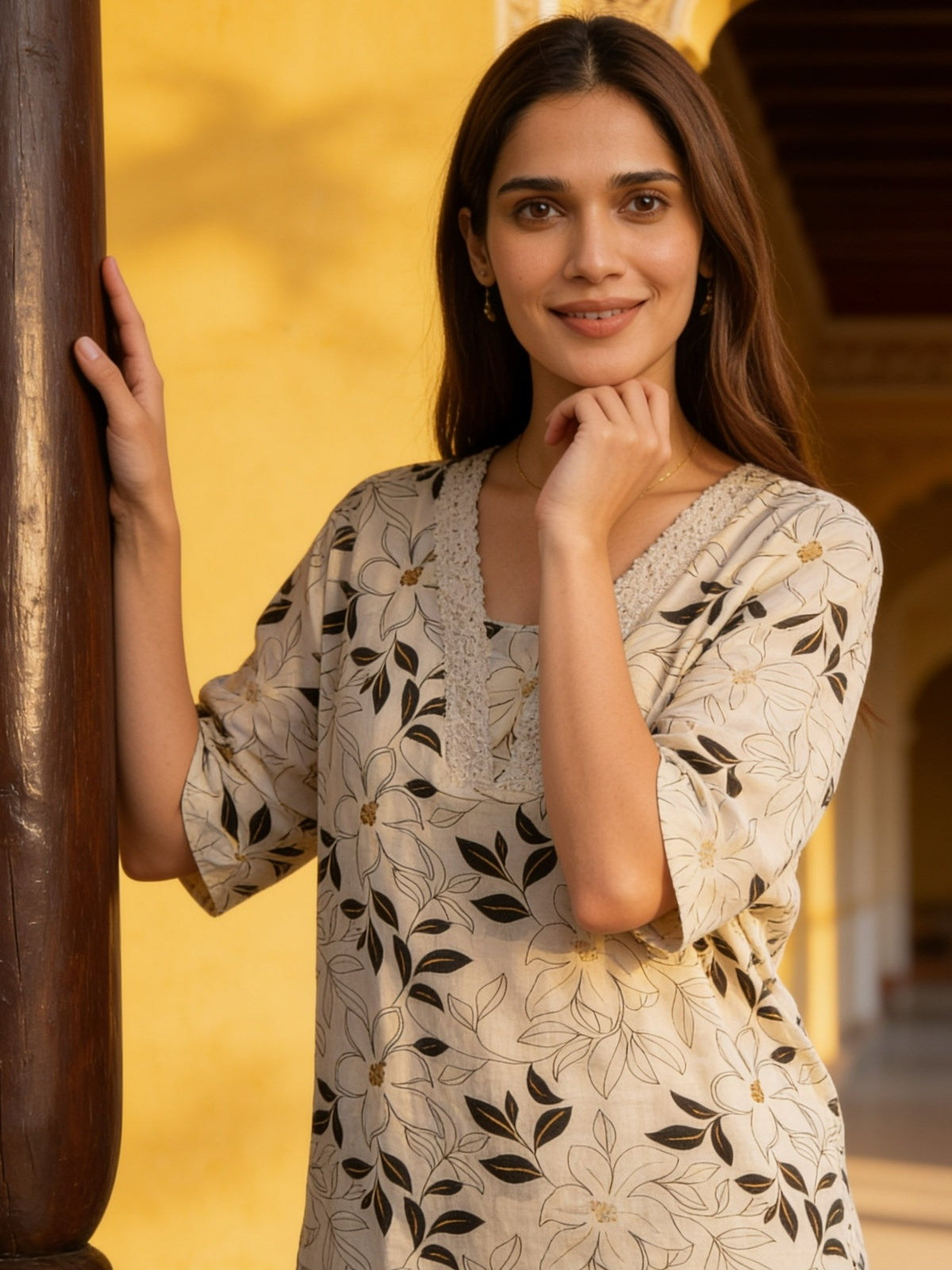 Cotton Printed Straight Co-Ord Set