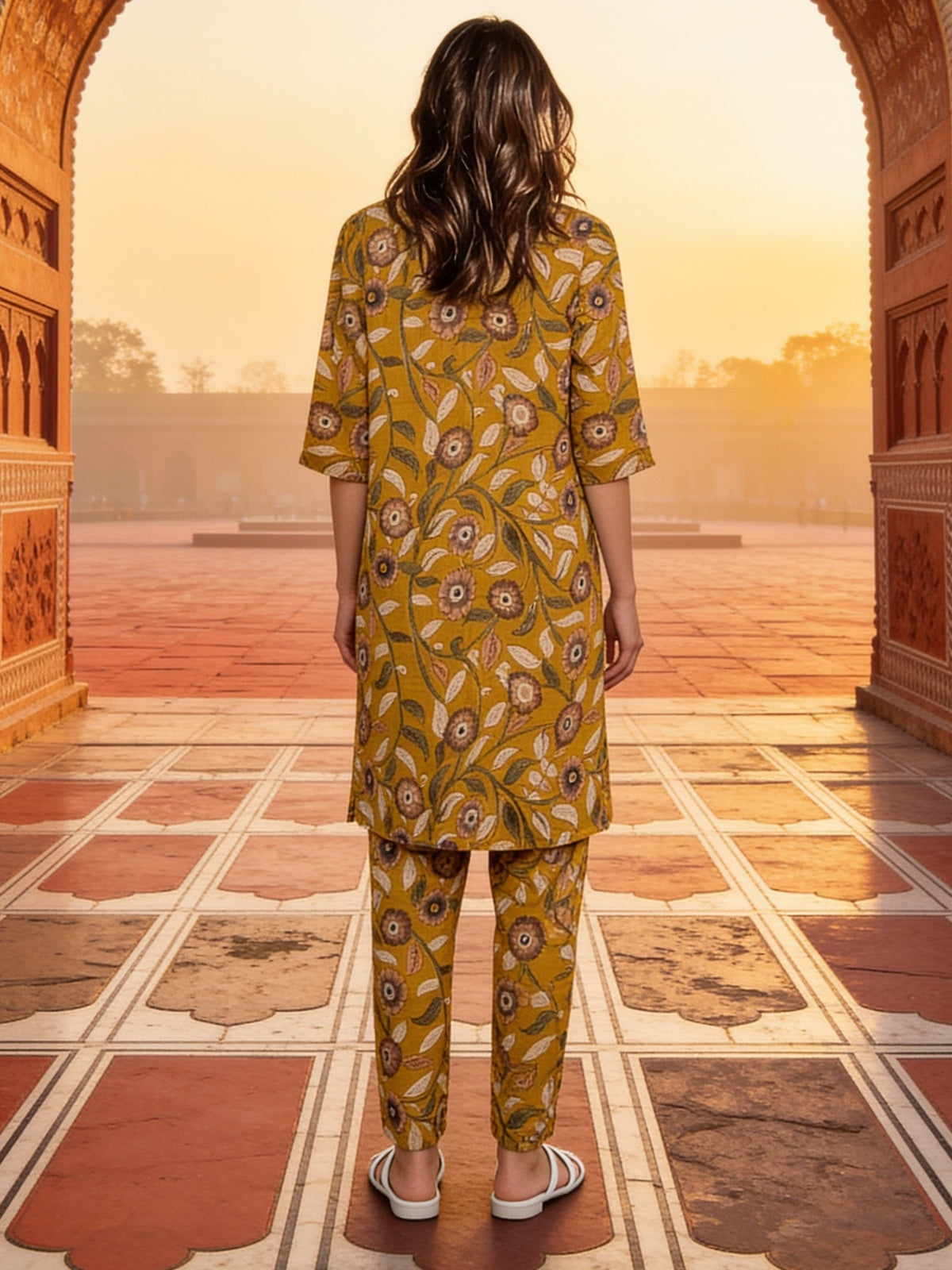 Cotton Printed Straight Co-Ord Set