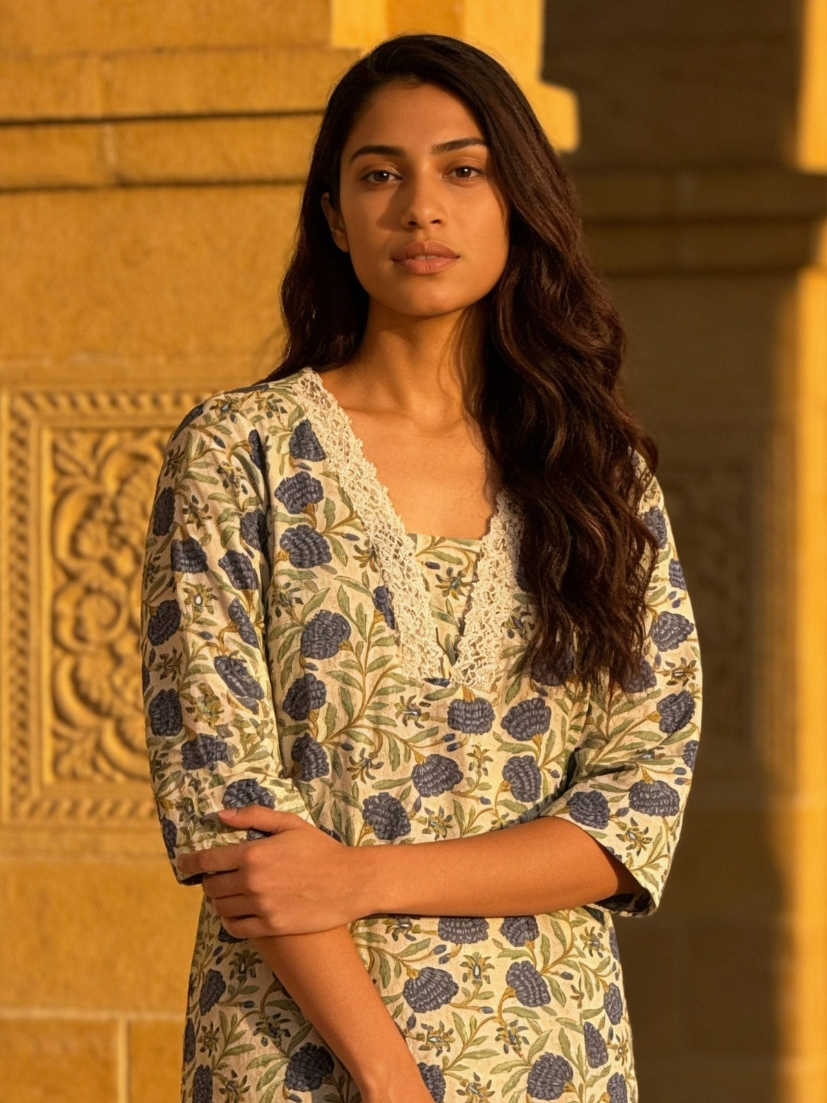 Cotton Printed Straight Co-Ord Set