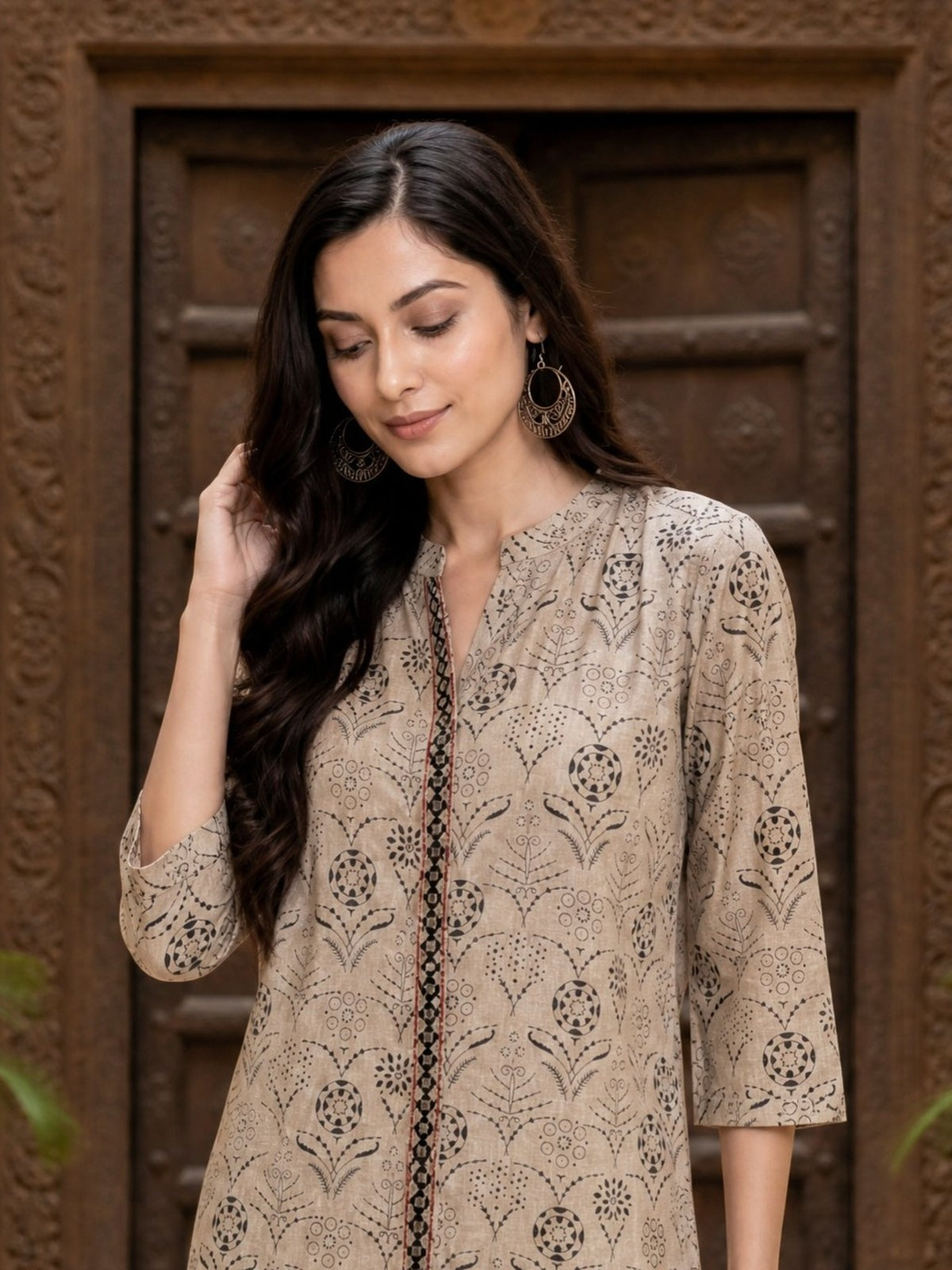 Cotton Embroidered Straight Co-Ord Set
