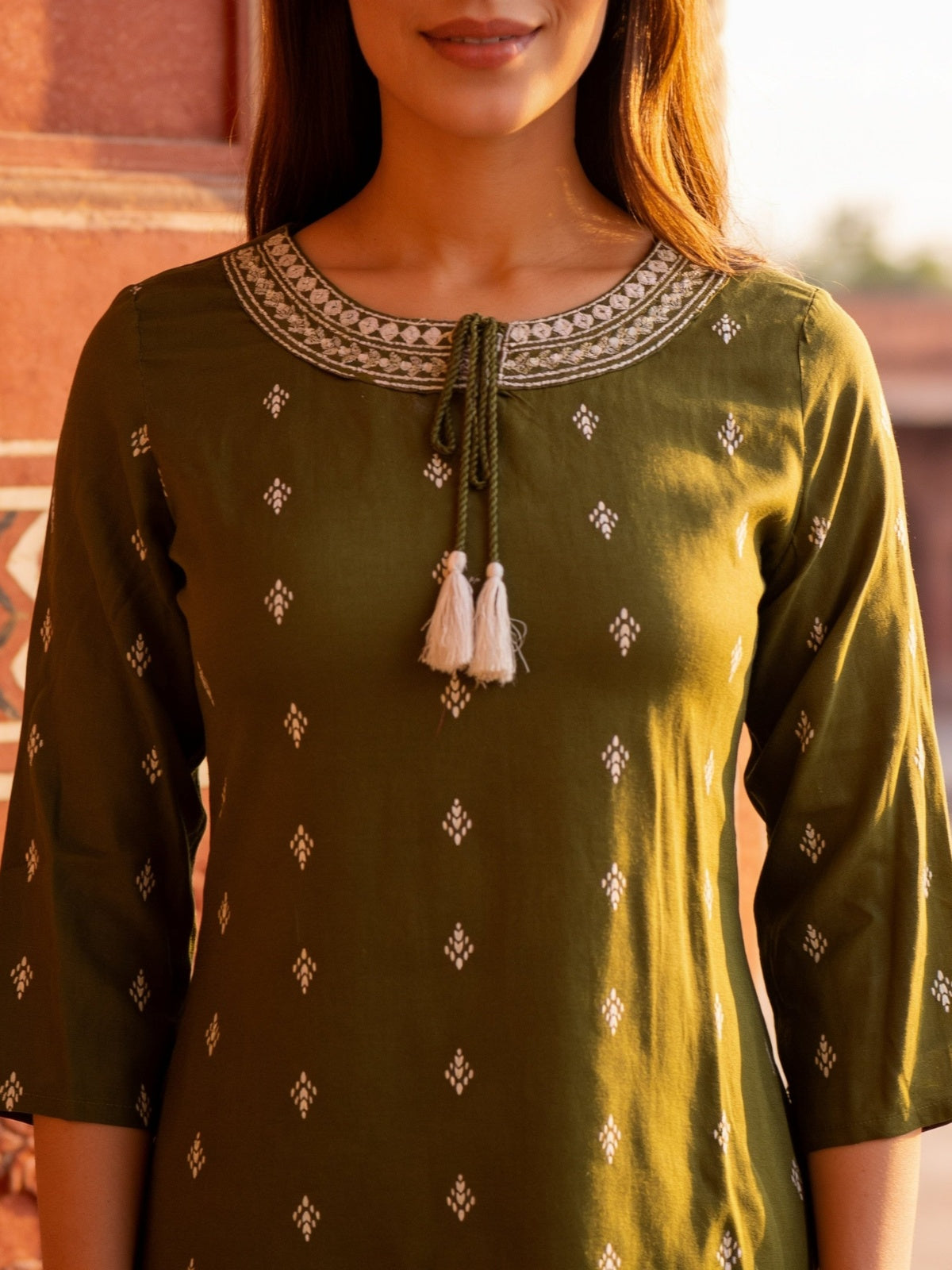 Rayon Embroidered A-Line Short Length Short Kurta