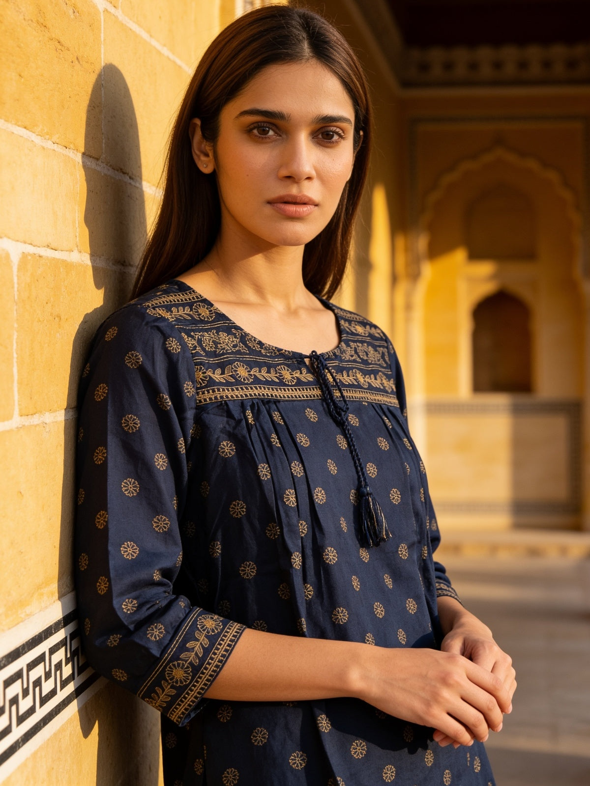 Rayon Printed A-Line Short Length Short Kurta