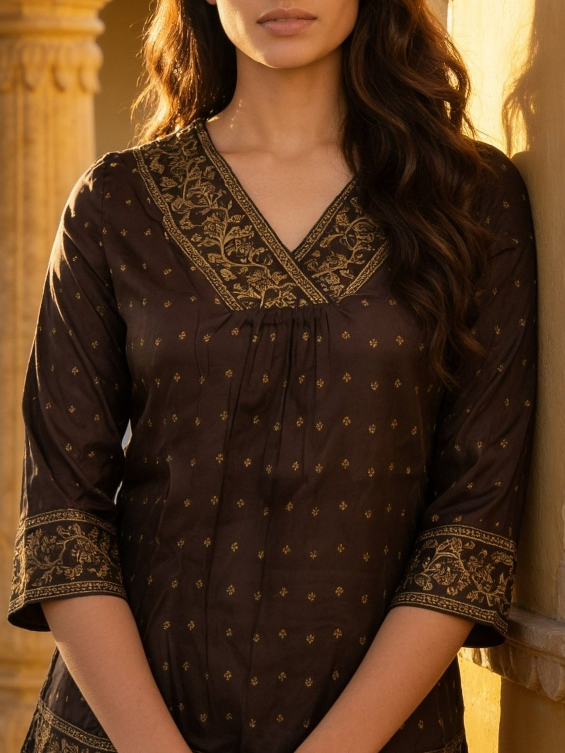 Buy Rayon Printed A-Line Short Length Short Kurta-S