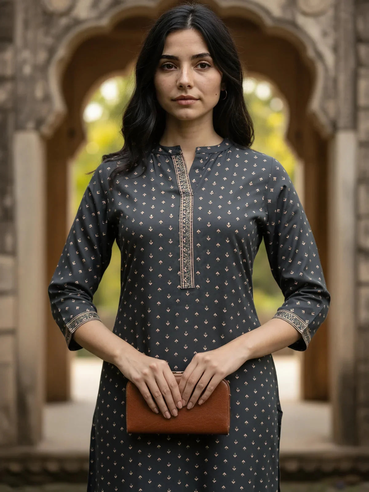 Buy Viscose Rayon Printed Straight Calf Length Kurta-Blue