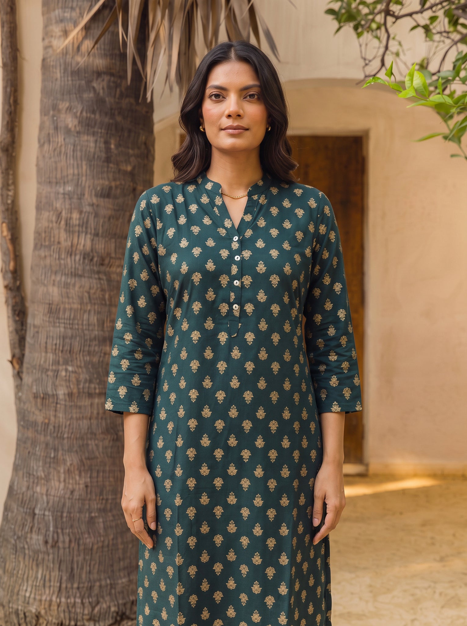 Rayon Printed Straight Calf Length Kurta