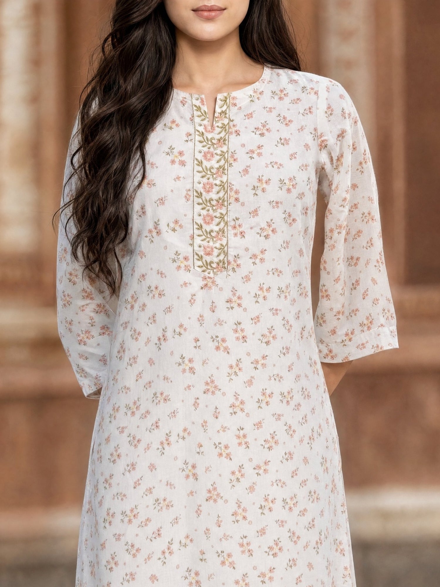 Rayon Printed Straight Knee Length Kurta