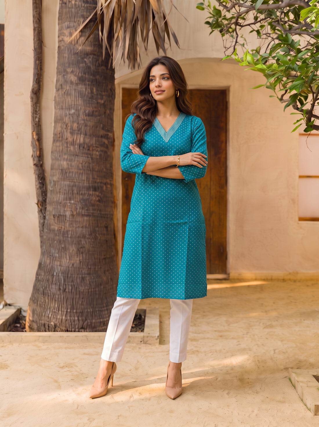 Buy Rayon Printed Straight Knee Length Kurta-Blue