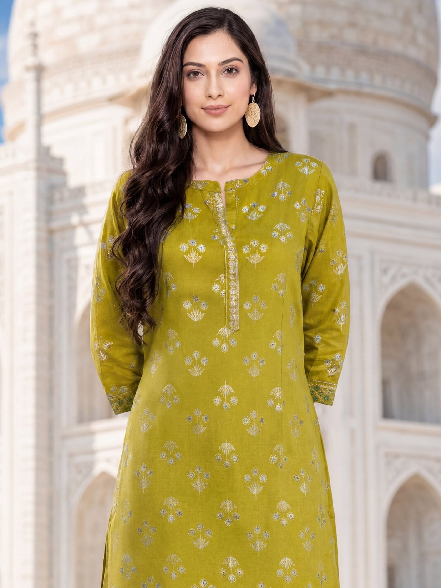 Rayon Printed Straight Knee Length Kurta