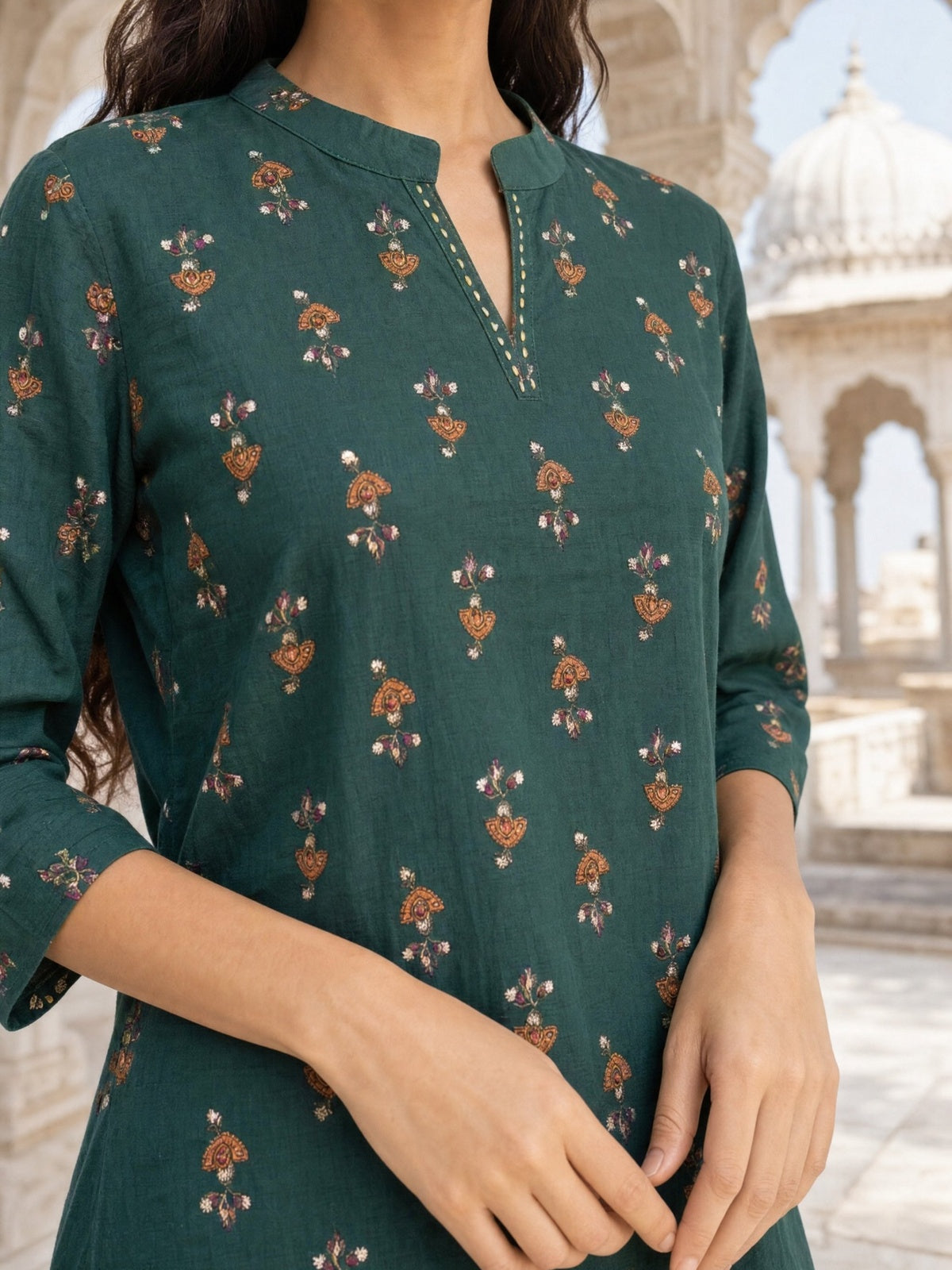 Rayon Printed Straight Short Length Short Kurta