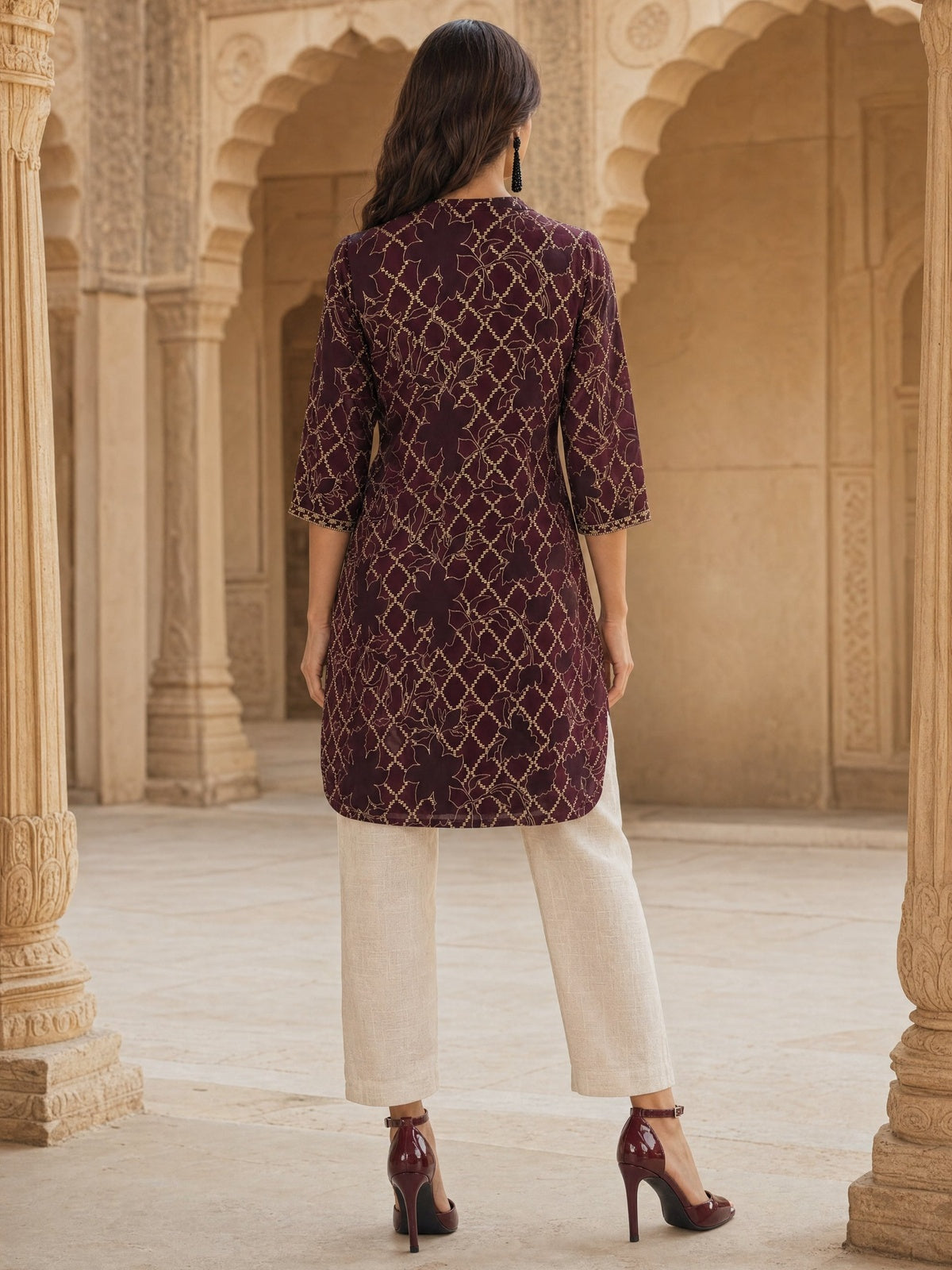 Rayon Embroidered Straight Calf Length Kurta