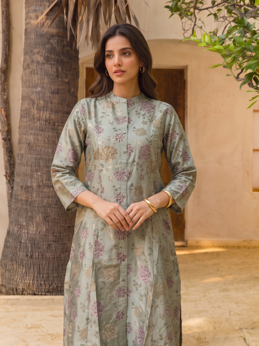 Buy Rayon Printed Straight Calf Length Kurta-Light Green