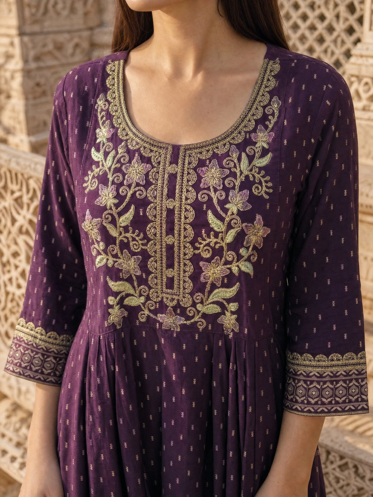 Rayon Embroidered Anarkali Calf Length Kurta