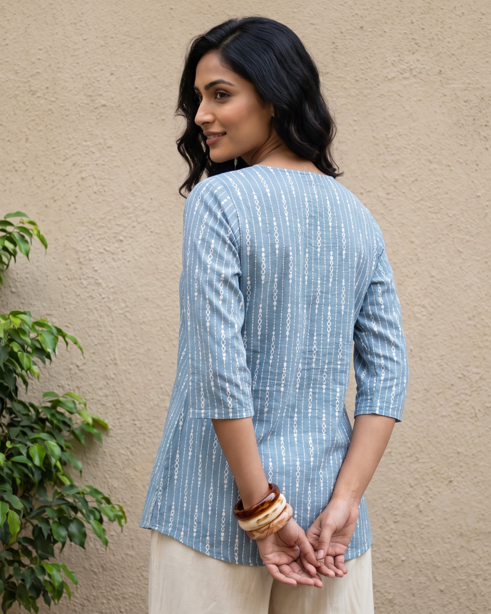 Cotton Printed Straight Short Length Short Kurta