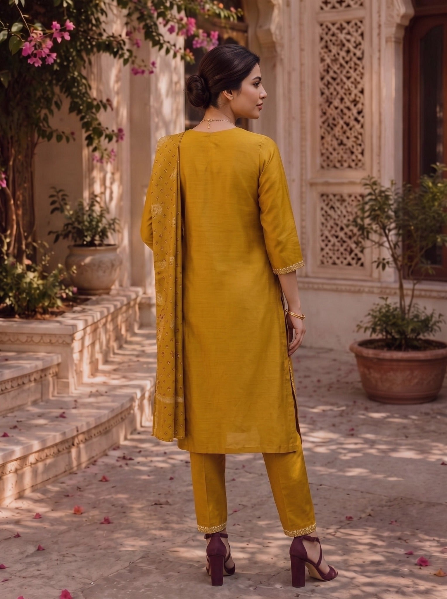 Viscose Embroidered Straight Calf Length Kurta With Pant