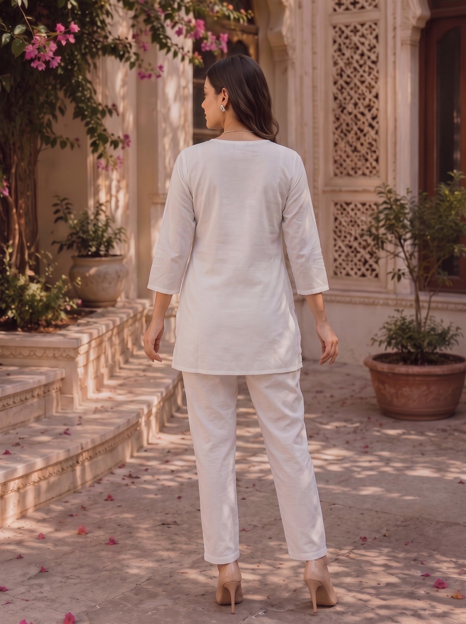 Rayon Embroidered Straight Short Length Short Kurta