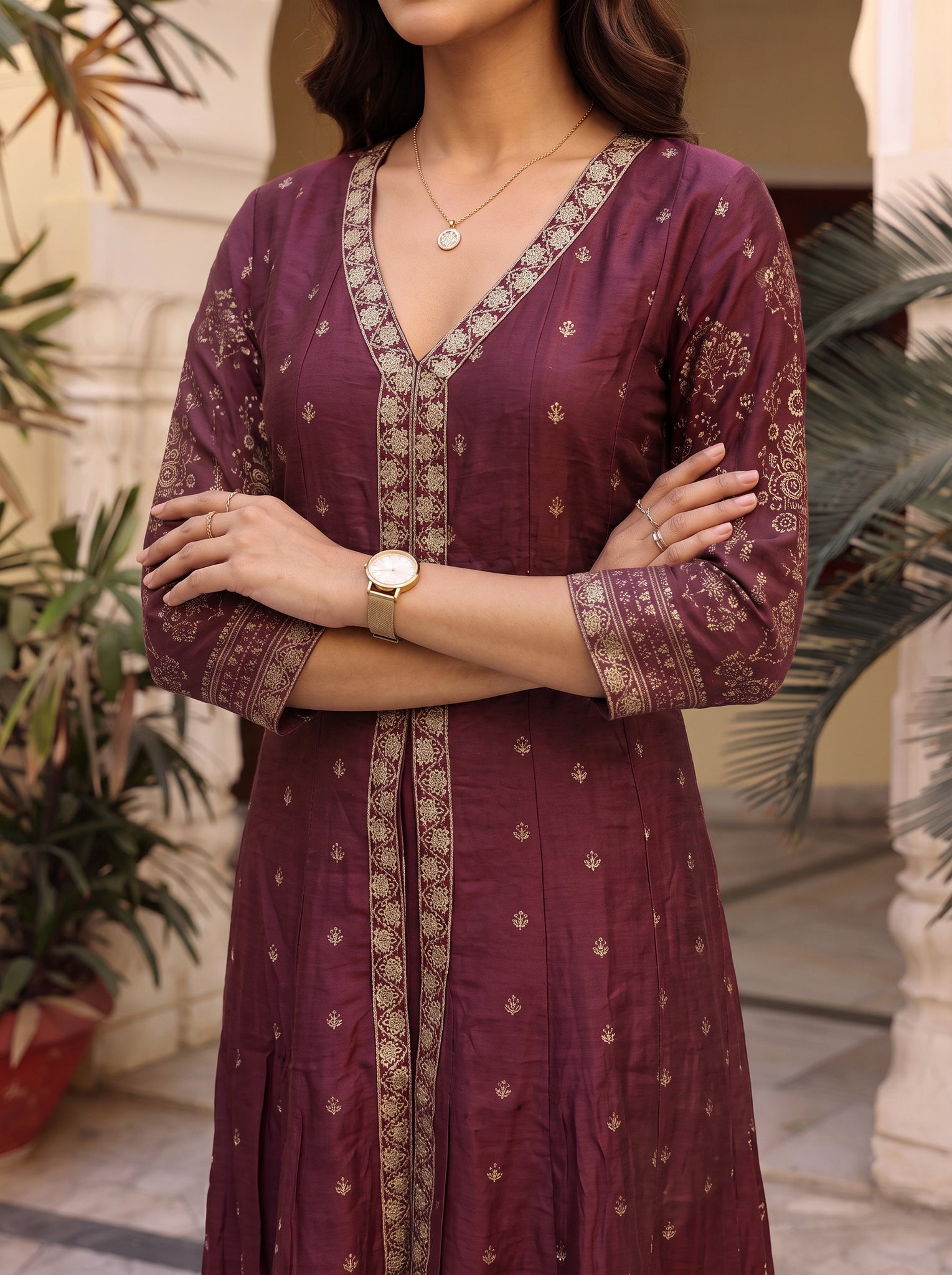 Viscose Embroidered Straight Calf Length Kurta