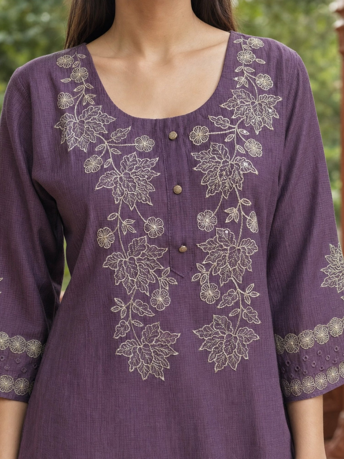 Viscose Embroidered Anarkali Calf Length Kurta With Pant