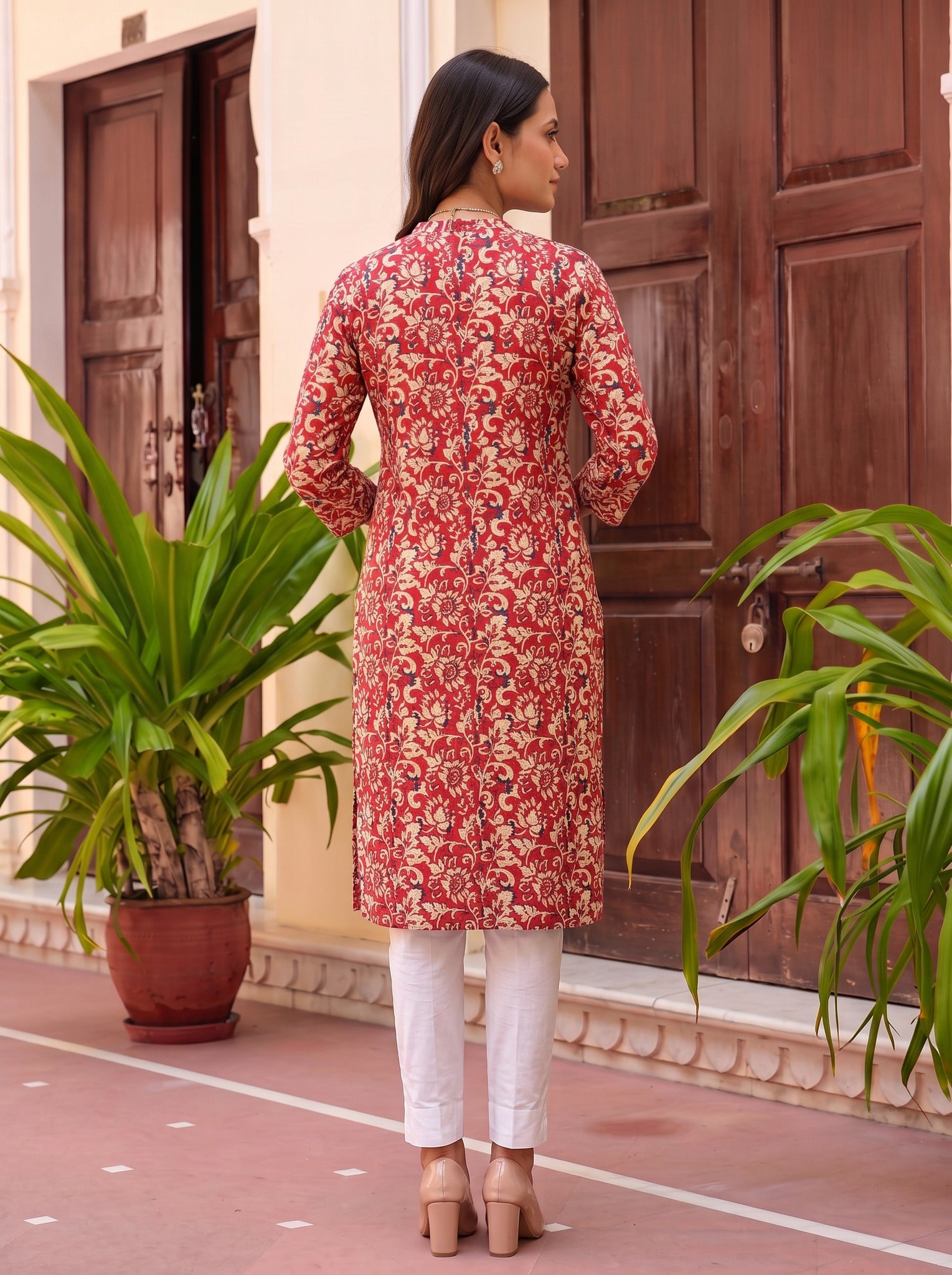 Cotton Printed Straight Knee Length Kurta