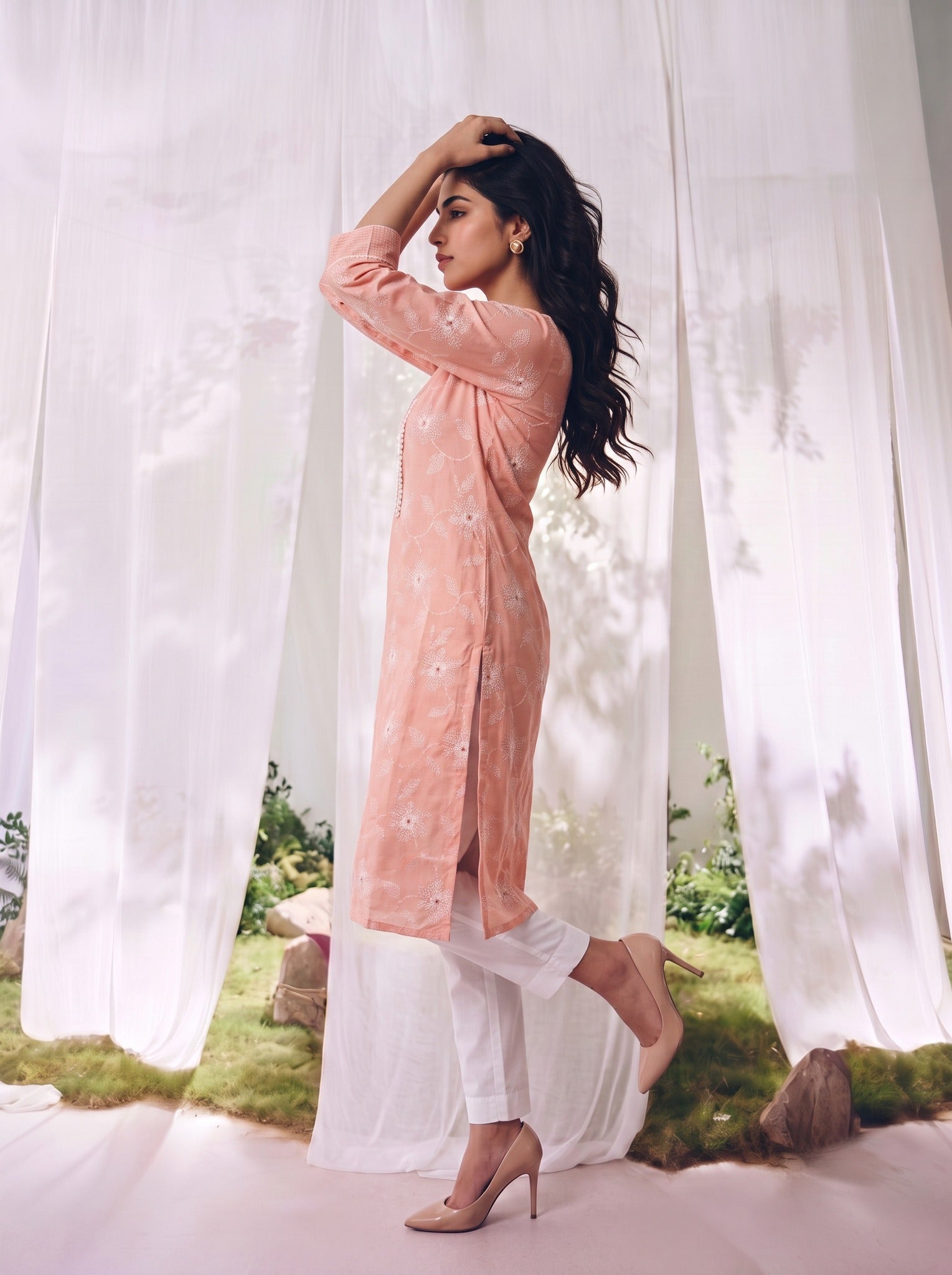 Rayon Printed Straight Knee Length Kurta