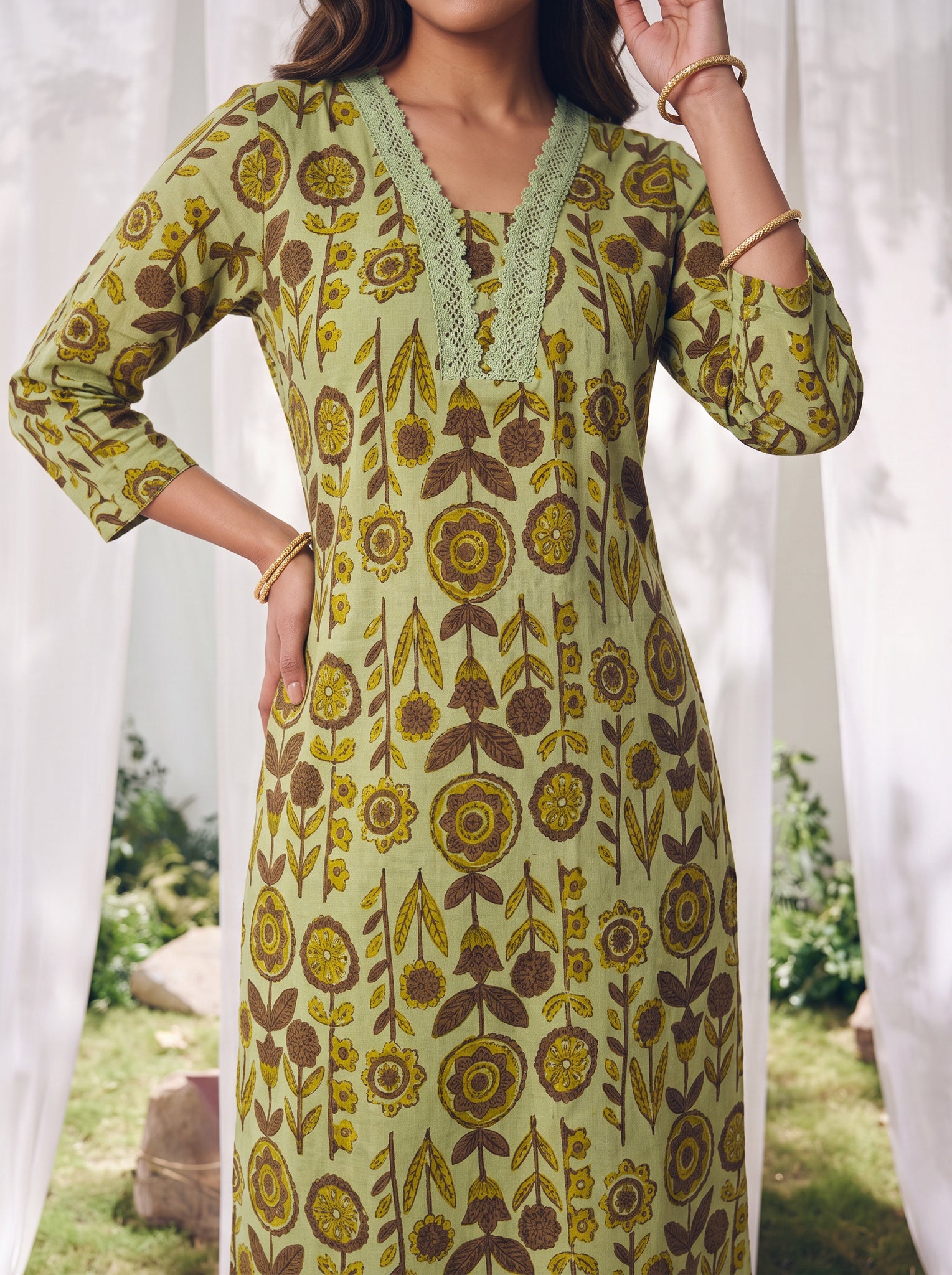 Cotton Printed Straight Co-Ord Set
